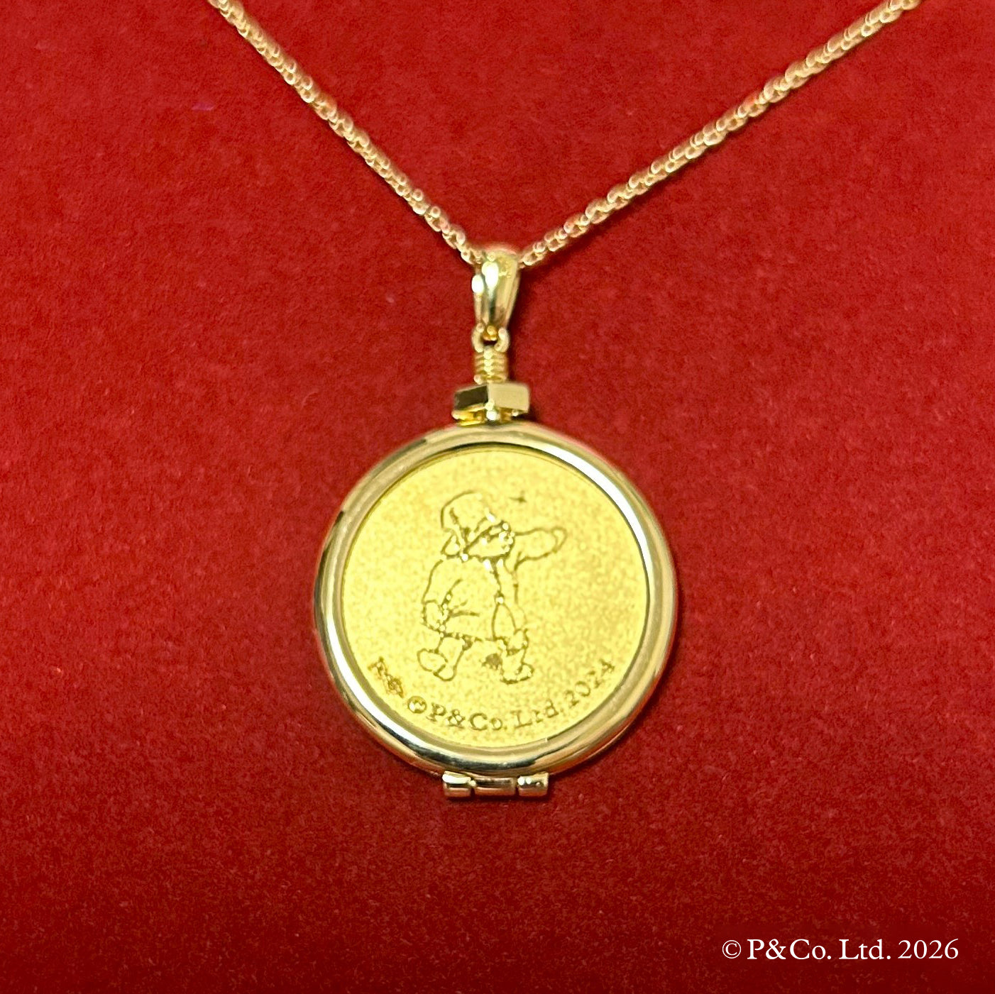 ダイヤモンド K24/K18ネックレス(純金/パディントン/メダル/5g/造幣局品位刻印付)《26C10106》