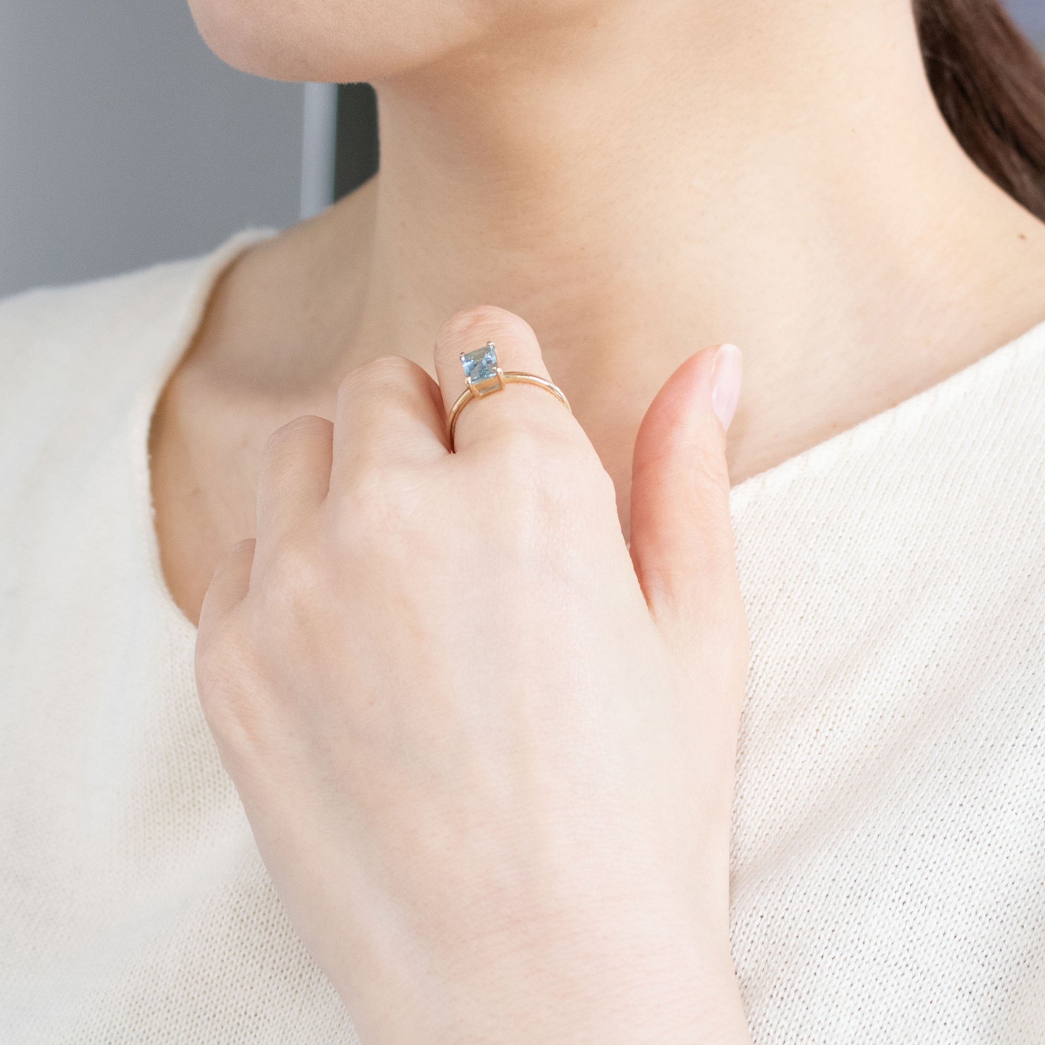 アクアマリン K18リング(3月誕生石)《26C20114》