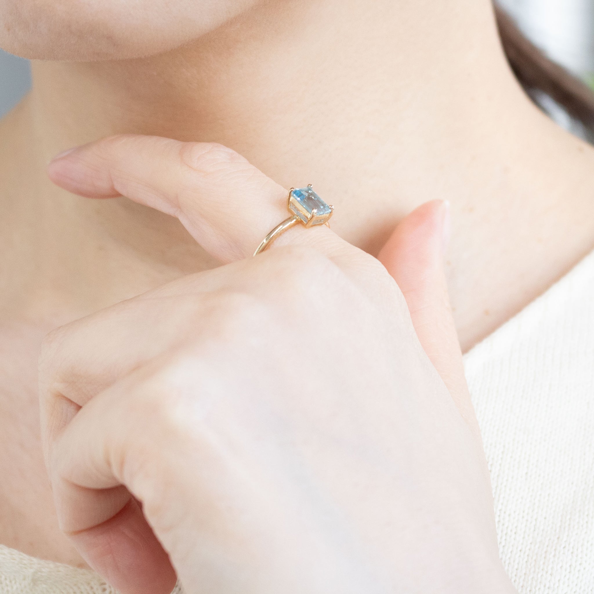 アクアマリン K18リング(3月誕生石)《26C20114》