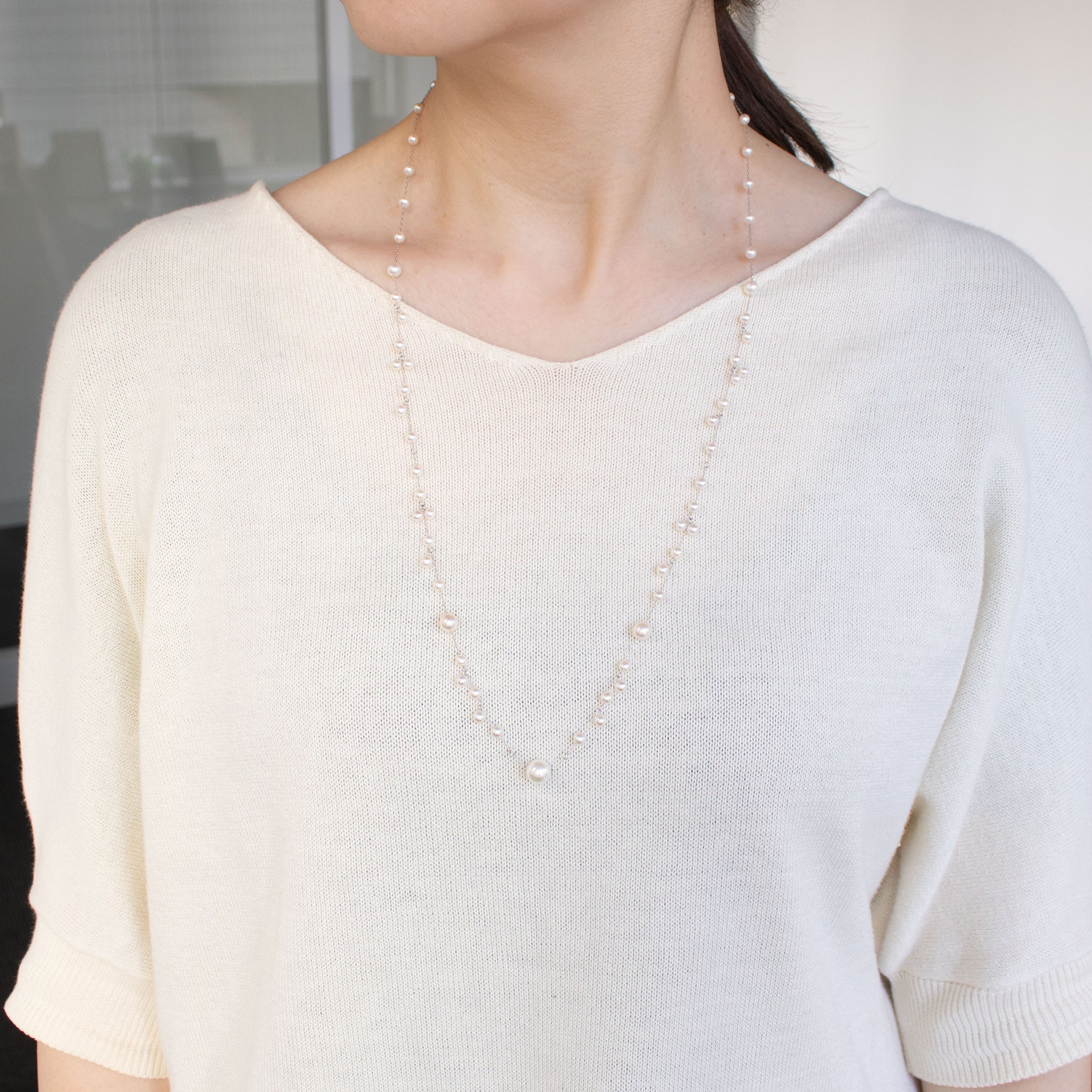 パール K14ネックレス(アコヤ真珠/ロング/68cm/6月誕生石)《26C20128》