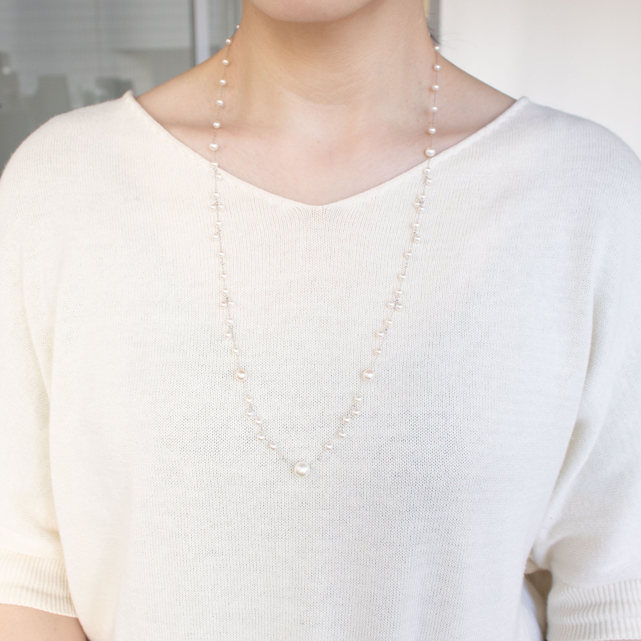 パール K14ネックレス(アコヤ真珠/ロング/68cm/6月誕生石)《26C20128》