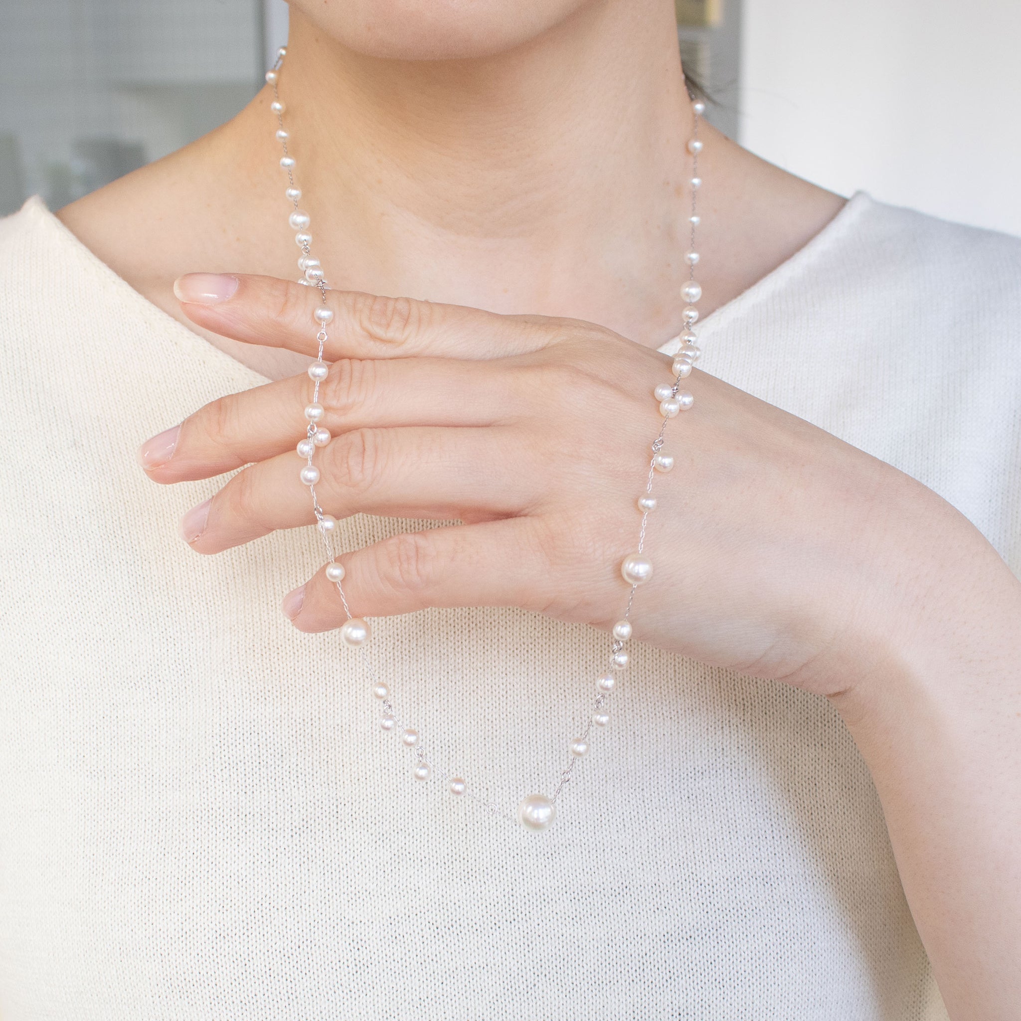 パール K14ネックレス(アコヤ真珠/ロング/68cm/6月誕生石)《26C20128》