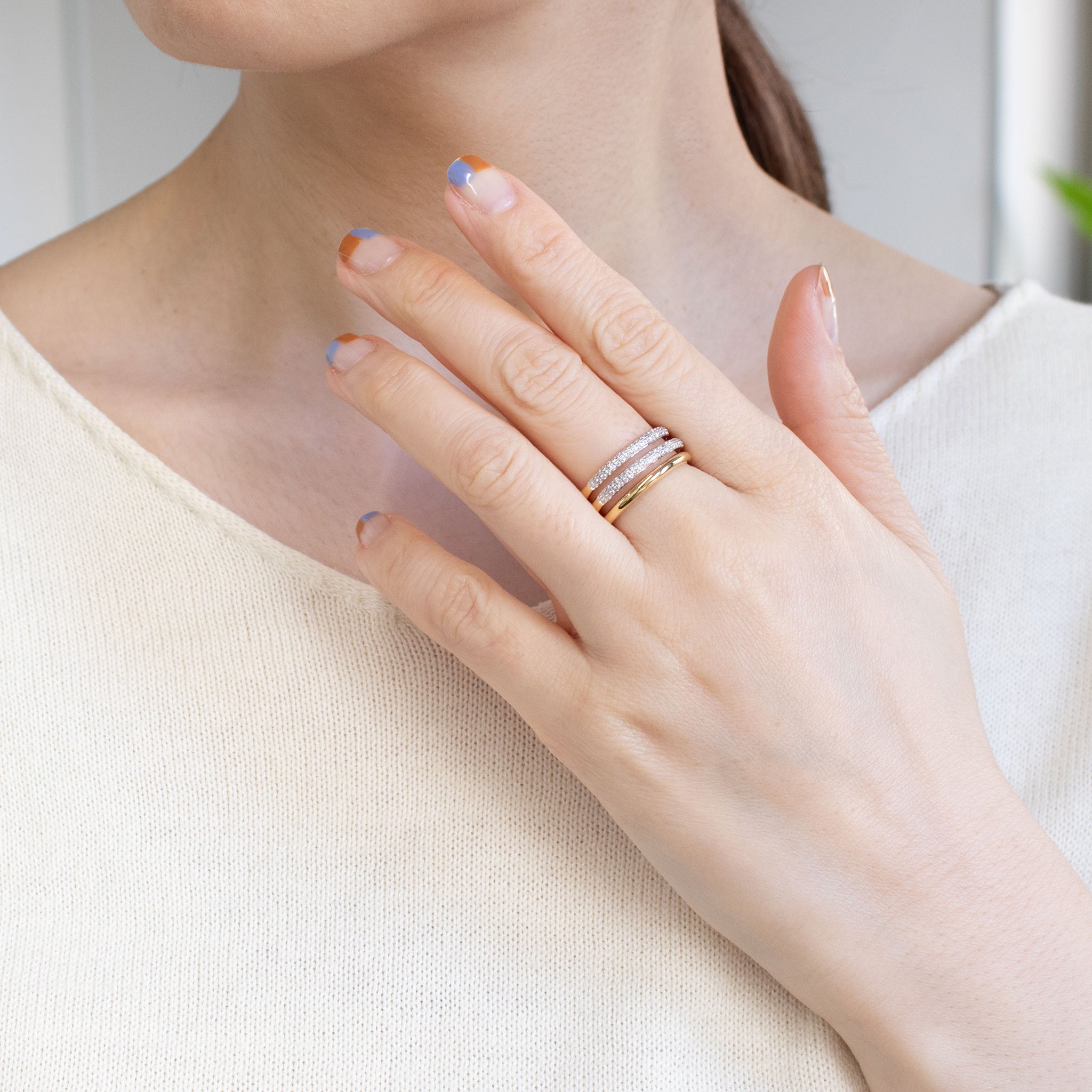 ダイヤモンド K18リング(コンビカラー/4月誕生石)《26C30122》