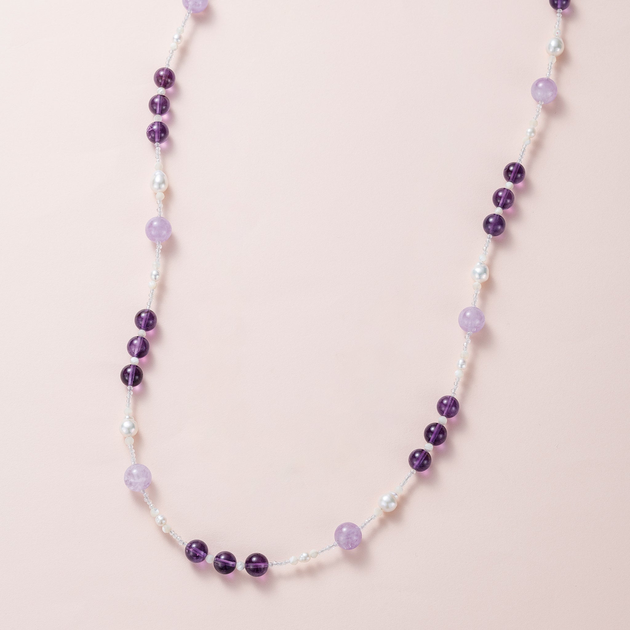アメシスト/パール ネックレス(ロング/70cm)《26C30135》