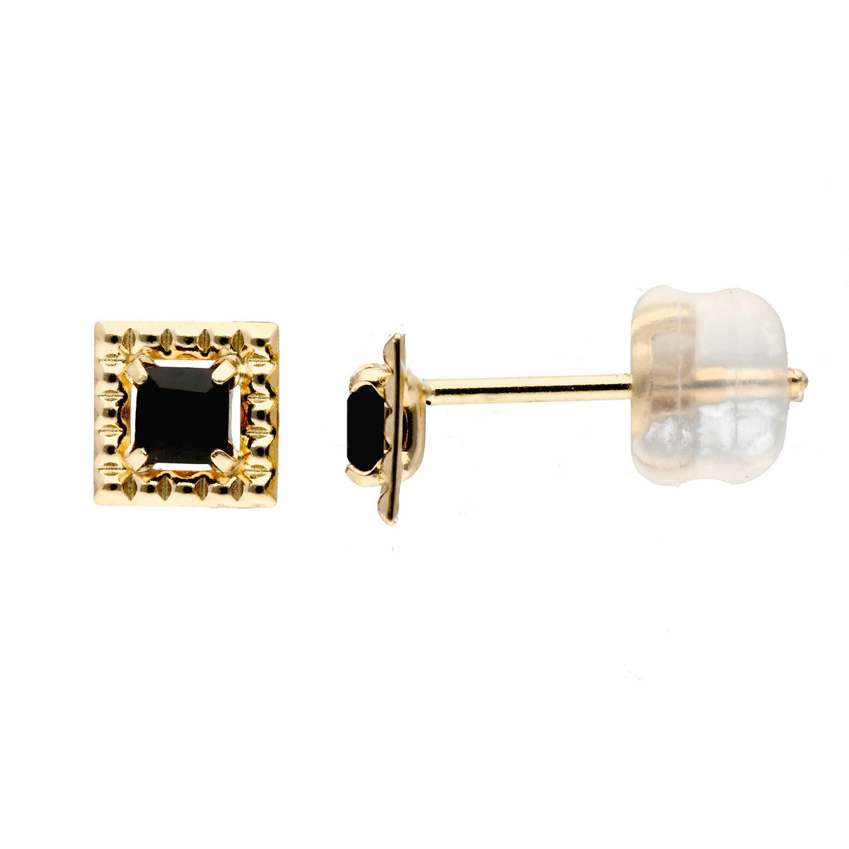 ブラックカルセドニー K18ピアス《26C70113》