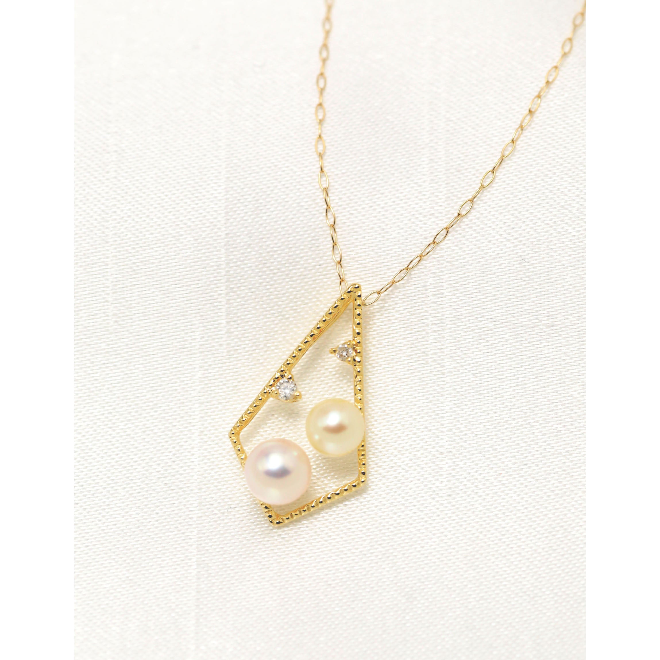 【限定5点】パール/ダイヤモンド K18ネックレス(アコヤ真珠/4mm・5mm/6月誕生石)《26H00207》