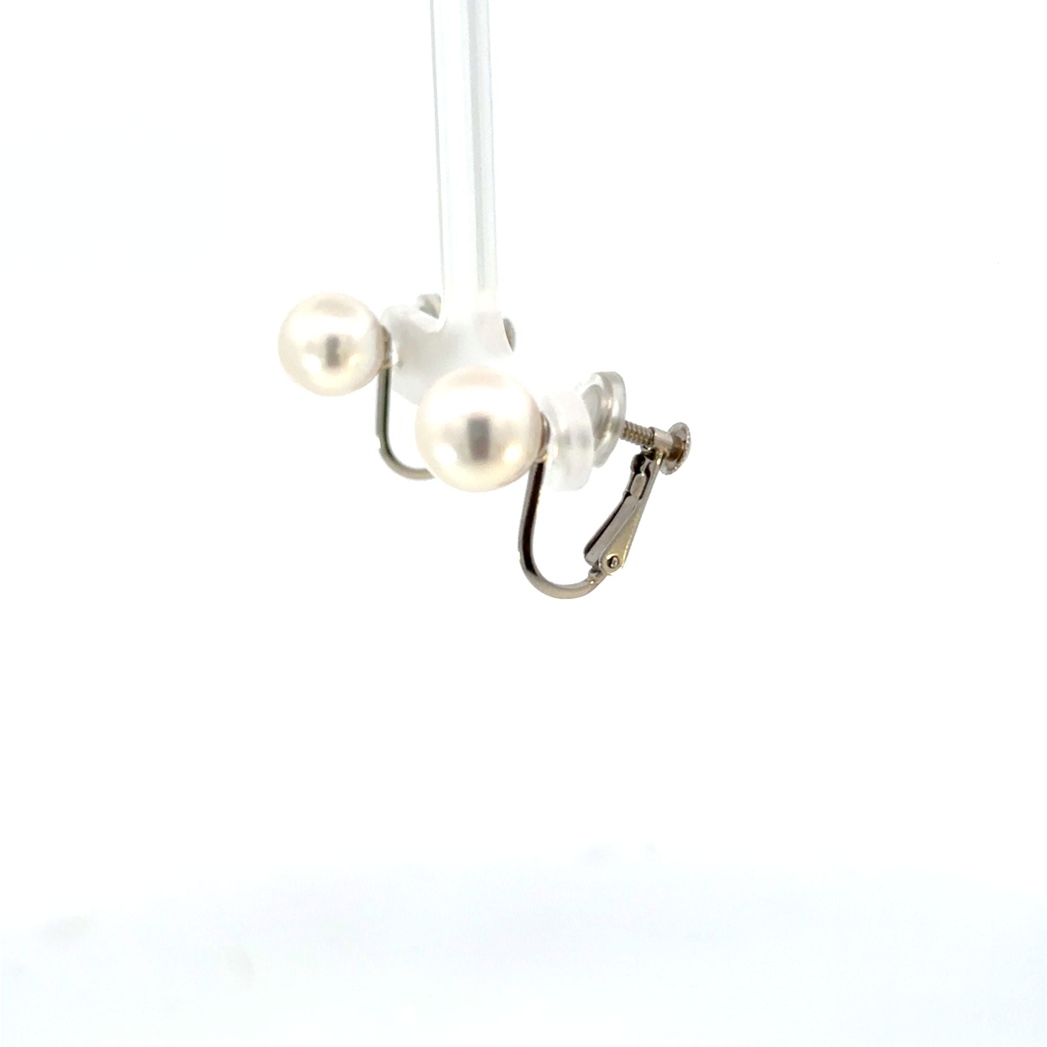 パール シルバーイヤリング(アコヤ真珠/7.5mm/宇和島産/6月誕生石/原産地証明書付)《26H01006》