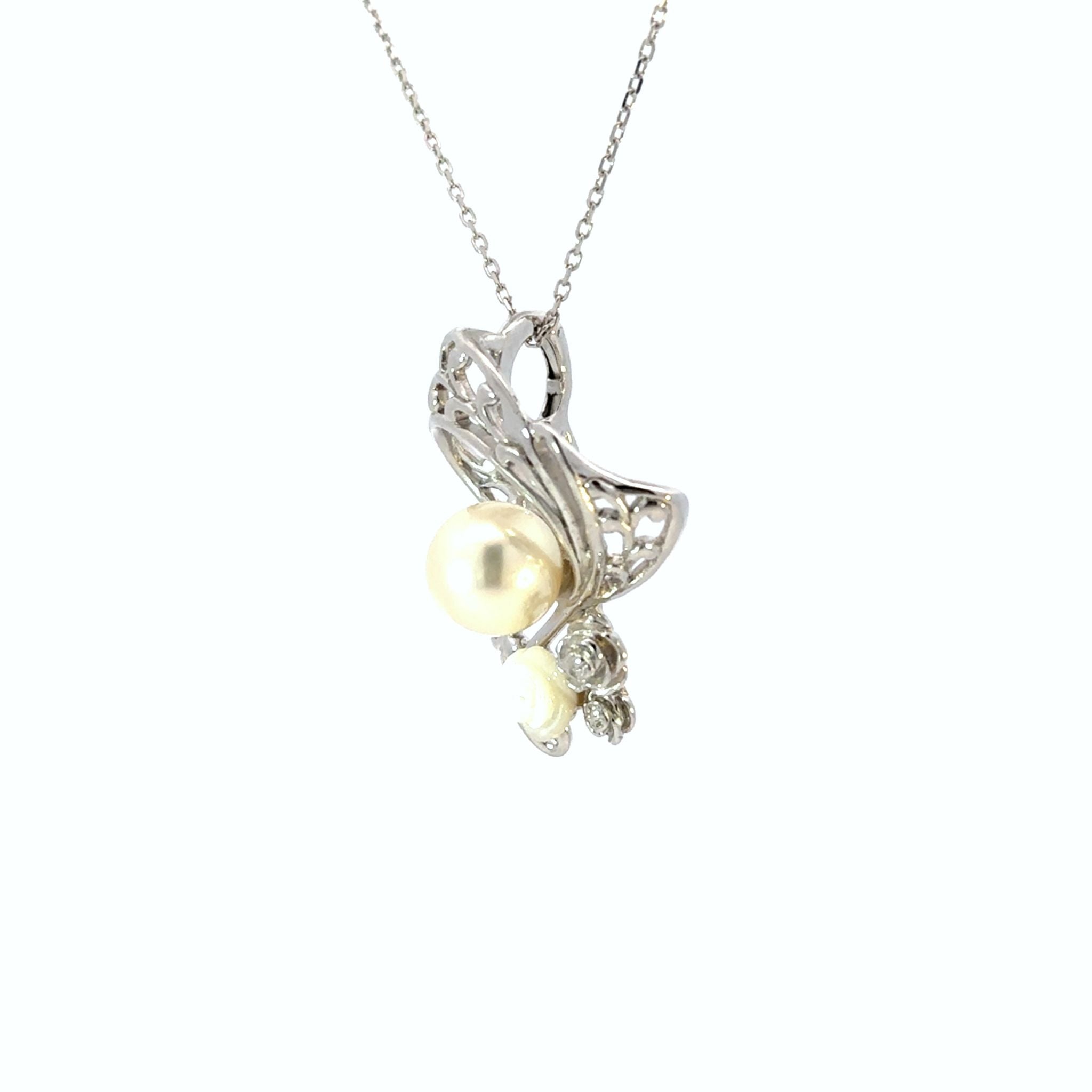 パール/シェル シルバーブローチ兼ペンダントトップ(アコヤ真珠/8mm/宇和島産/6月誕生石/原産地証明書付)《26H01009》