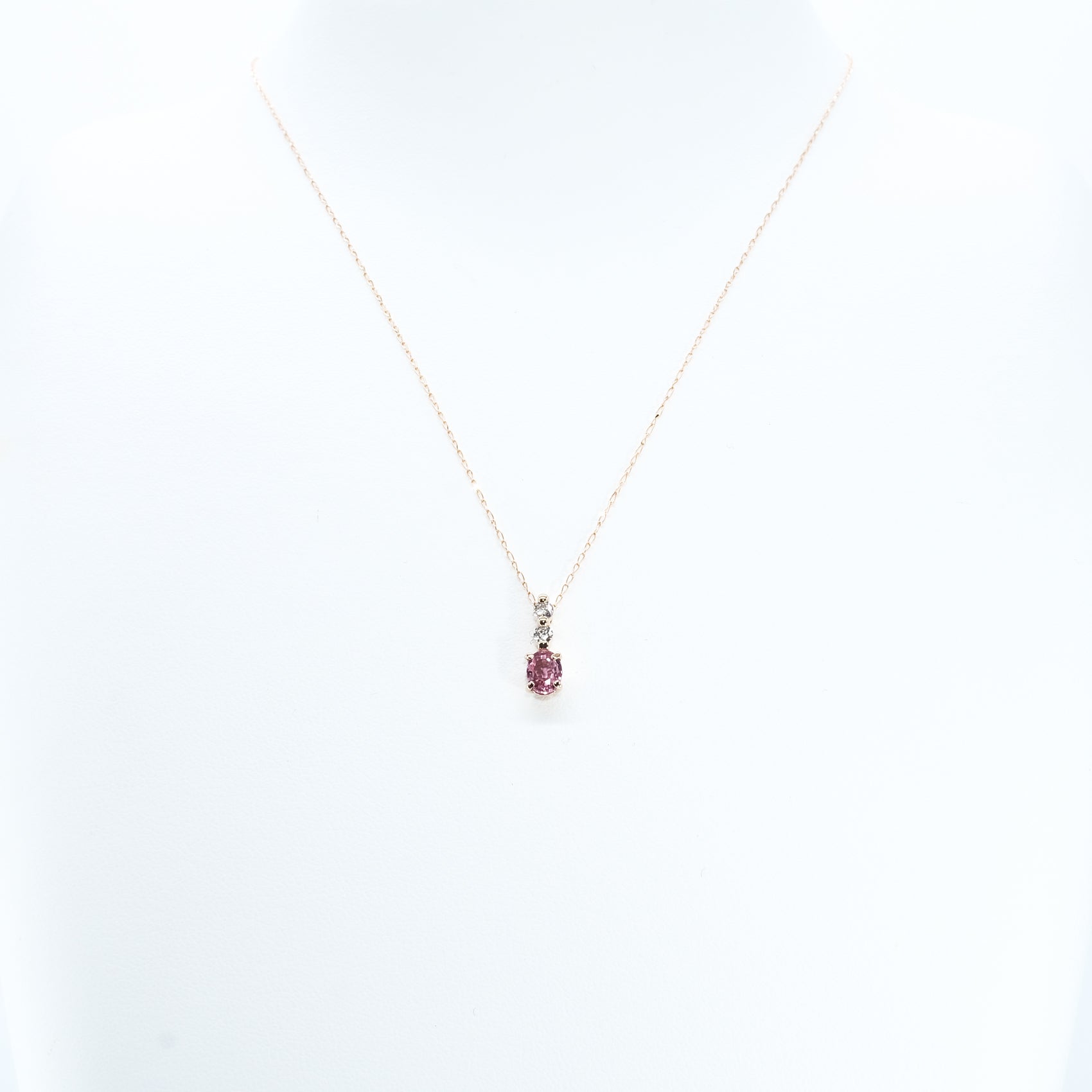 【限定5点】パパラチアサファイア/ダイヤモンド K18ネックレス(9月誕生石/鑑別書付)《26N00708》