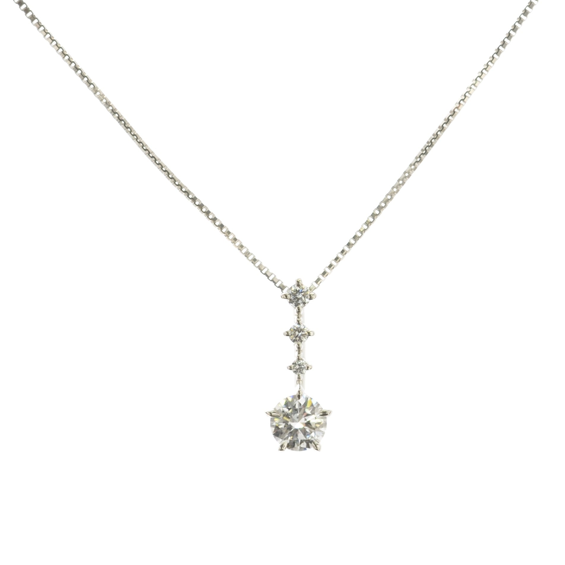 ダイヤモンド プラチナネックレス(0.2カラット/Dカラー/SIクラス/EX/4月誕生石/グレーディングレポート付)《26N01103》