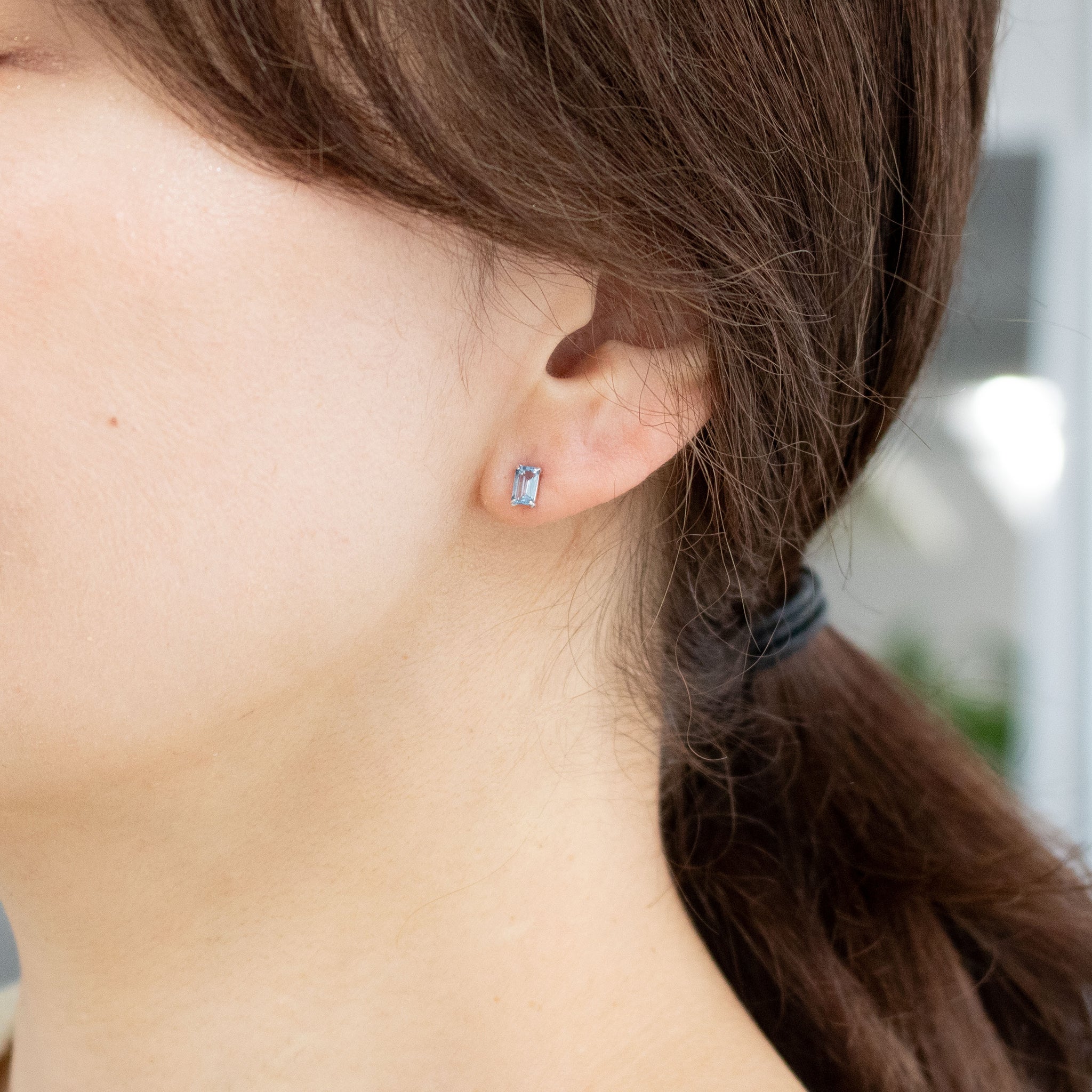 【限定1点】アクアマリン プラチナピアス(3月誕生石)《26T10105》