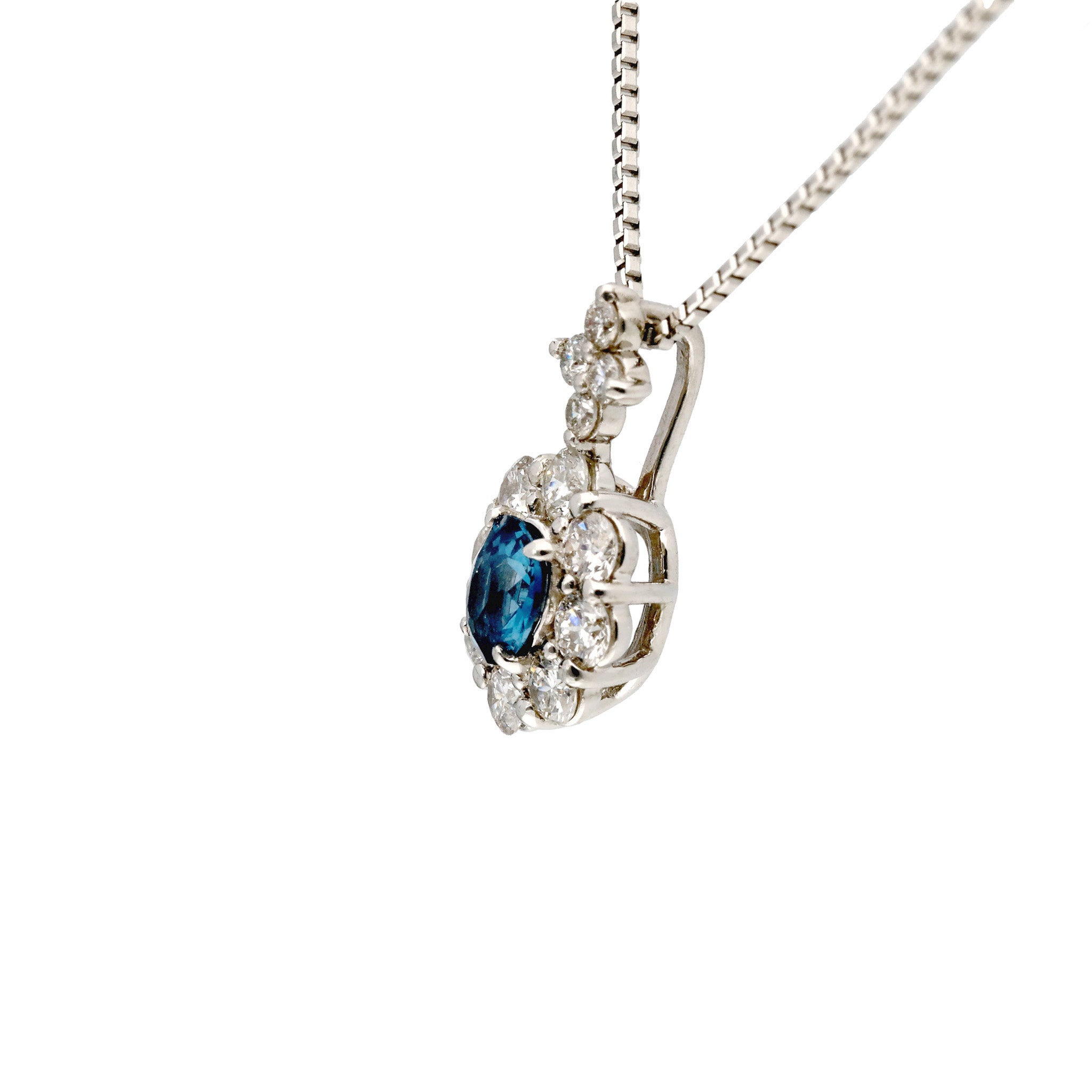 【限定1点】ブルースピネル/ダイヤモンド プラチナネックレス(8月誕生石/鑑別書付)《26T10108》