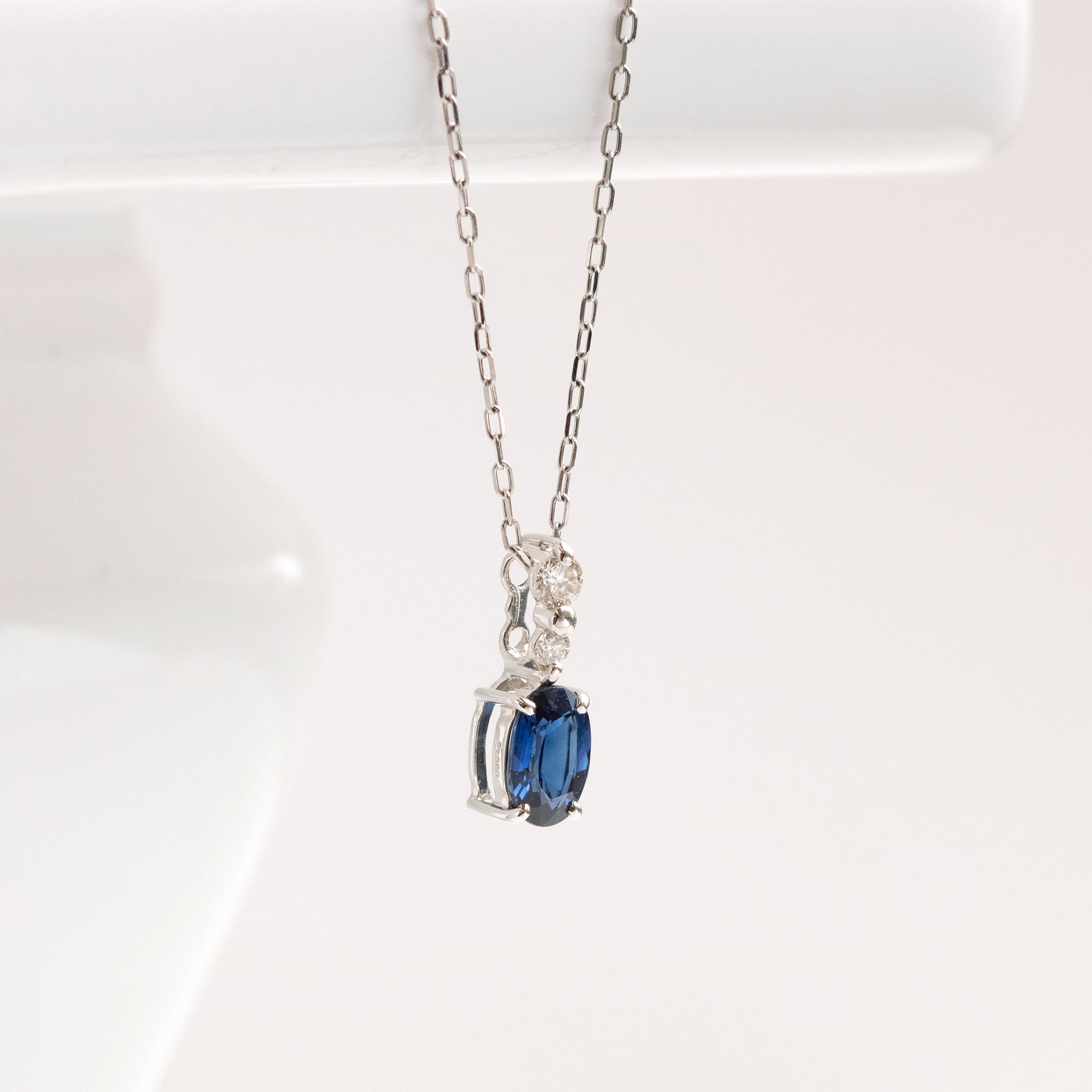 【限定1点】サファイア/ダイヤモンド プラチナネックレス(ノーヒート/非加熱/ロイヤルブルー/9月誕生石)《26T10110》