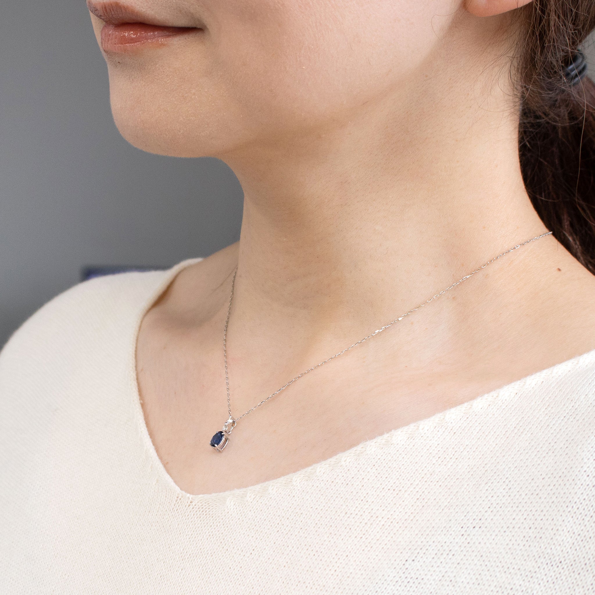 【限定1点】サファイア/ダイヤモンド プラチナネックレス(ノーヒート/非加熱/ロイヤルブルー/9月誕生石)《26T10110》