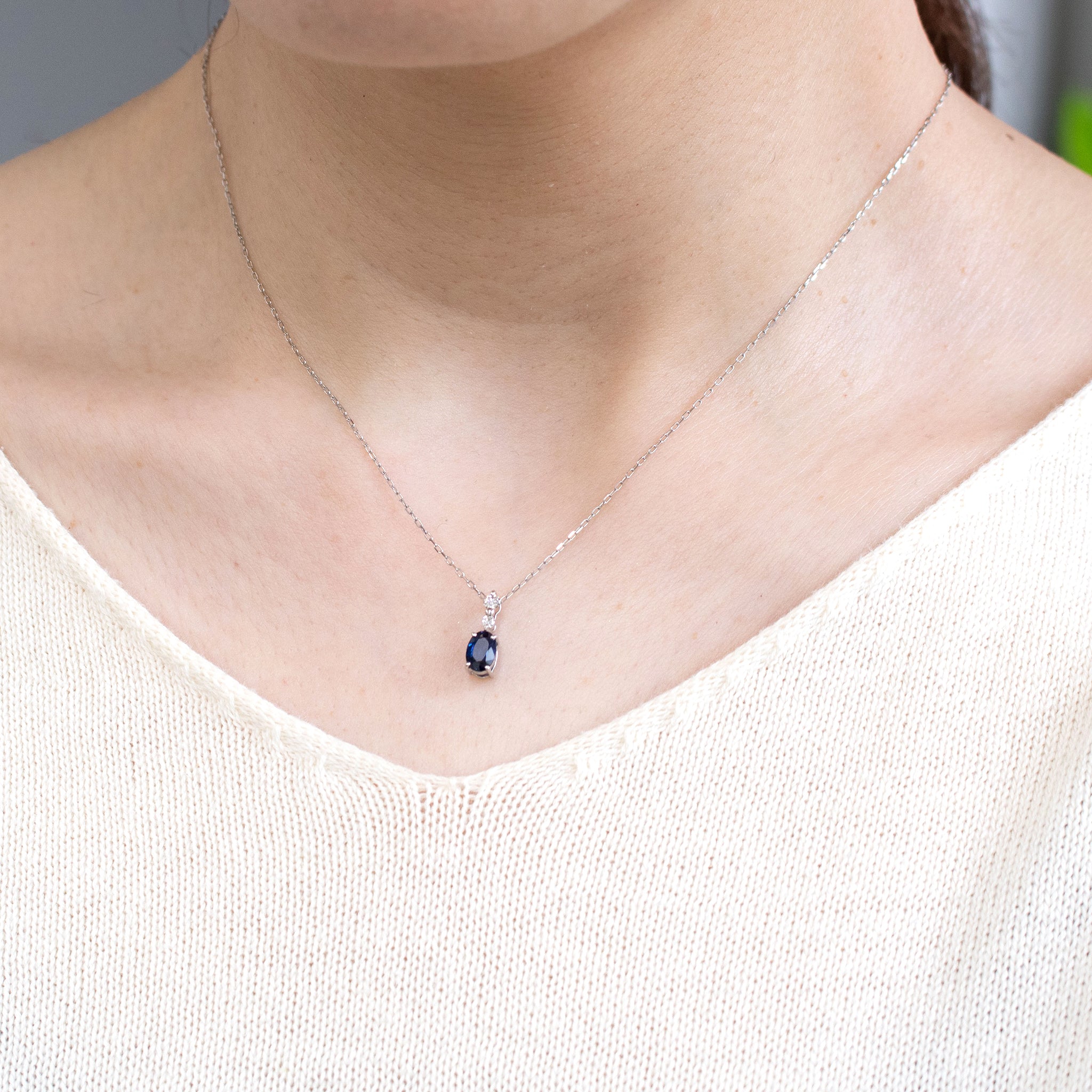 【限定1点】サファイア/ダイヤモンド プラチナネックレス(ノーヒート/非加熱/ロイヤルブルー/9月誕生石)《26T10110》