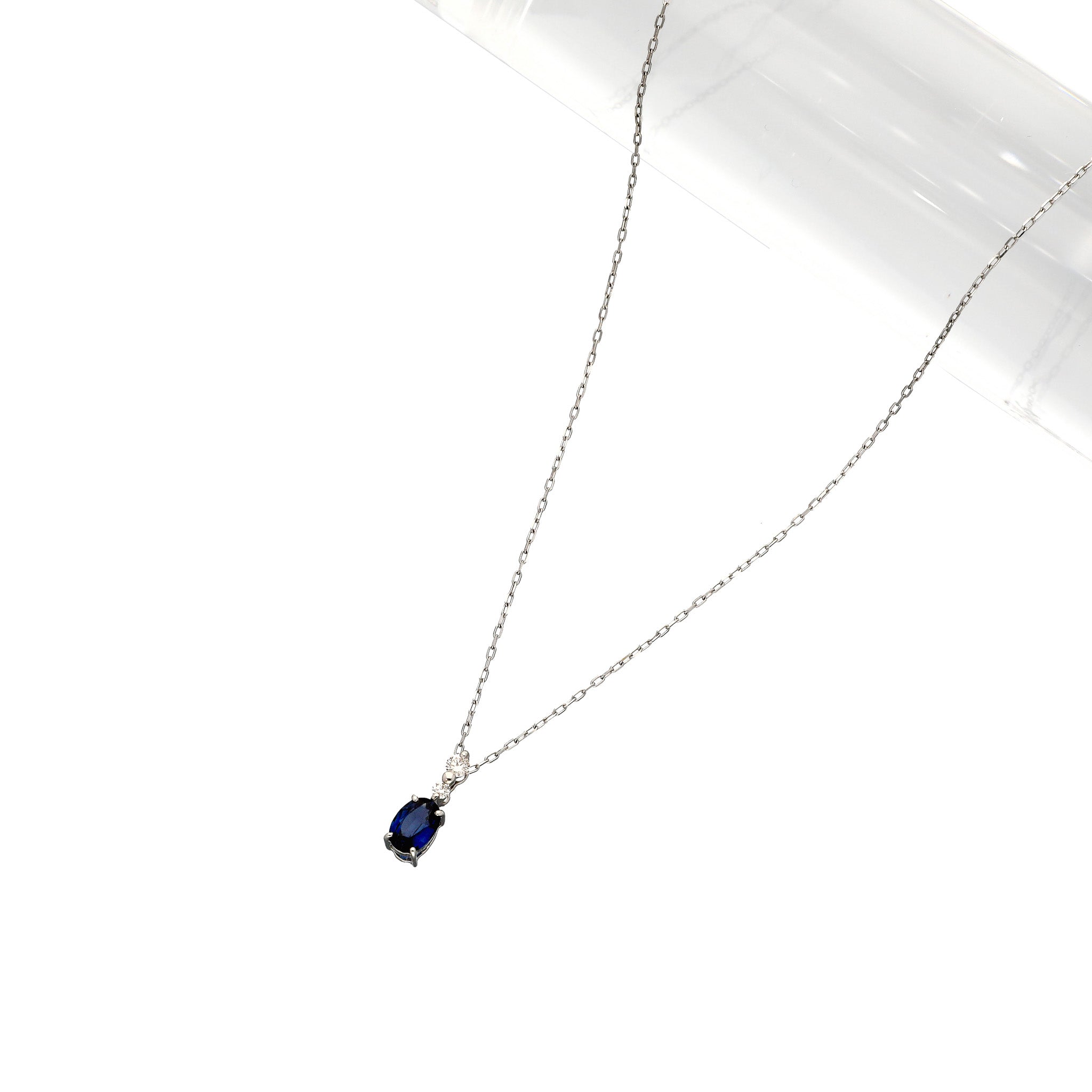 【限定1点】サファイア/ダイヤモンド プラチナネックレス(ノーヒート/非加熱/ロイヤルブルー/9月誕生石)《26T10110》