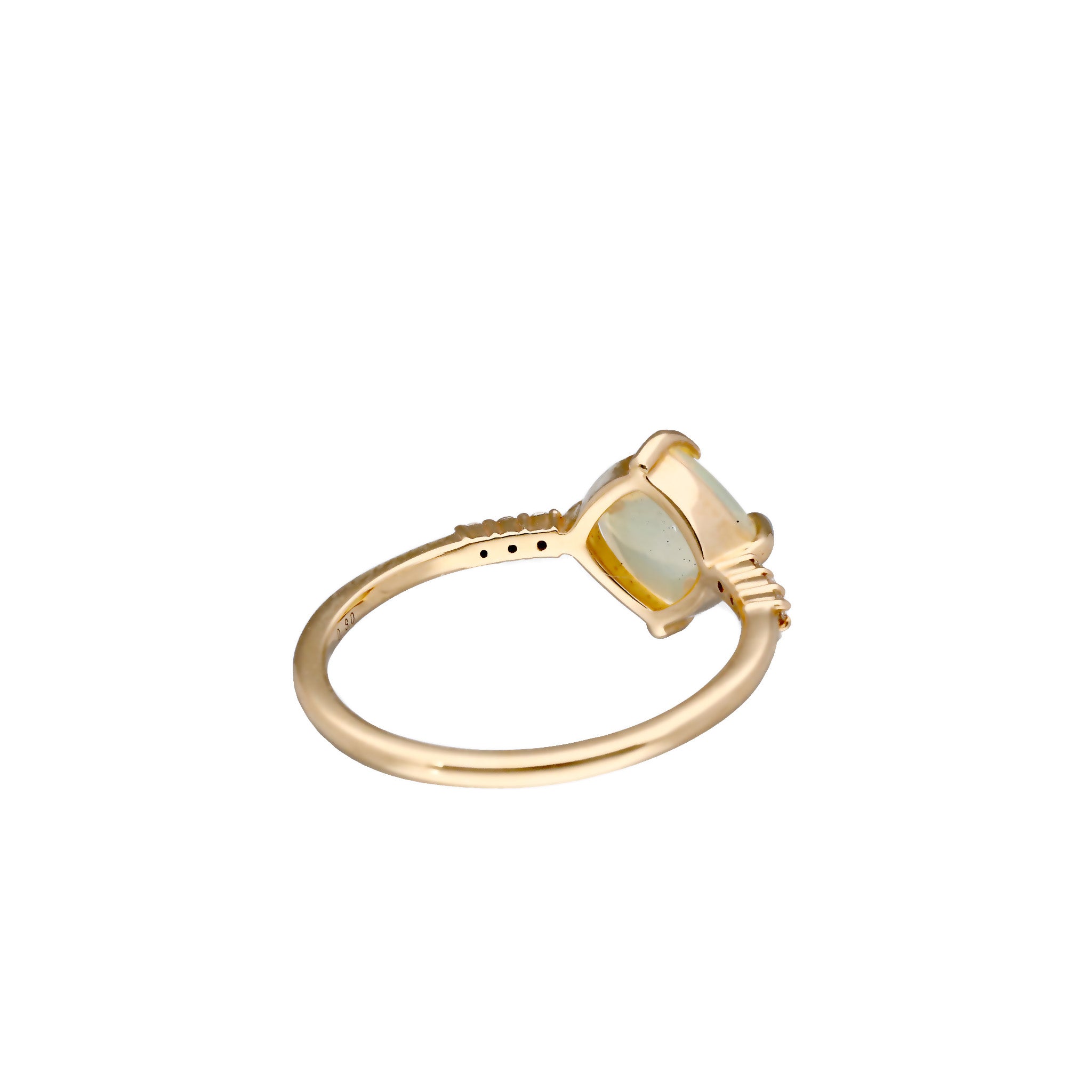 【限定1点】オパール/ダイヤモンド K10リング(シュガーローフカット/10月誕生石)《26T10111》