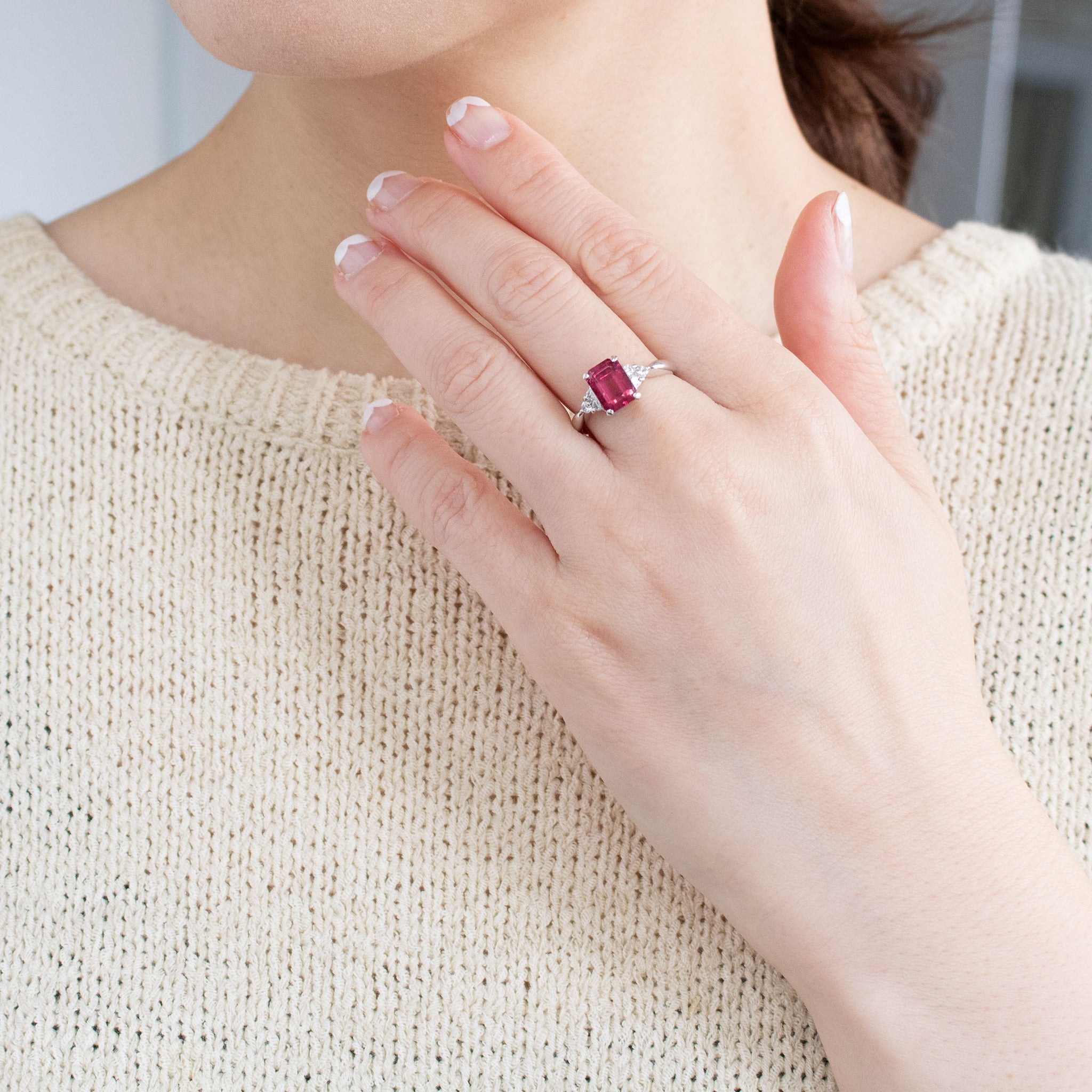 【限定1点】ルベライト/ダイヤモンド プラチナリング(1.79カラット/10月誕生石/鑑別書付)《26T10113》