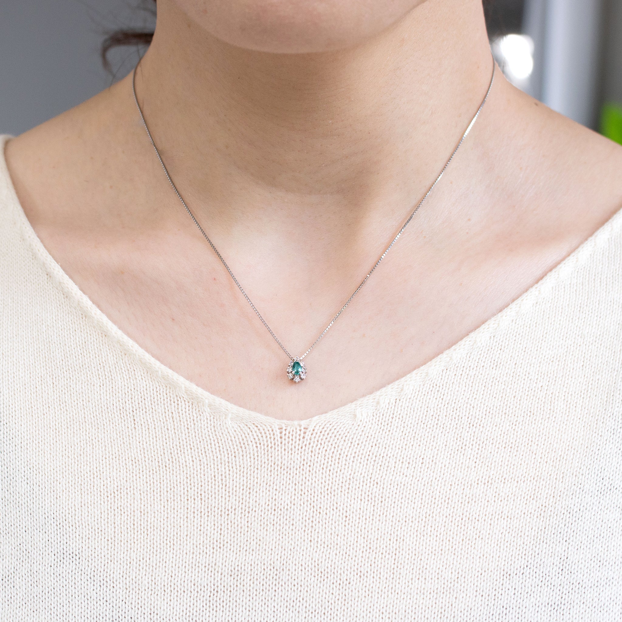 【限定1点】パライバトルマリン/ダイヤモンド プラチナネックレス(ノーヒート/非加熱/10月誕生石/鑑別書付)《26T10114》