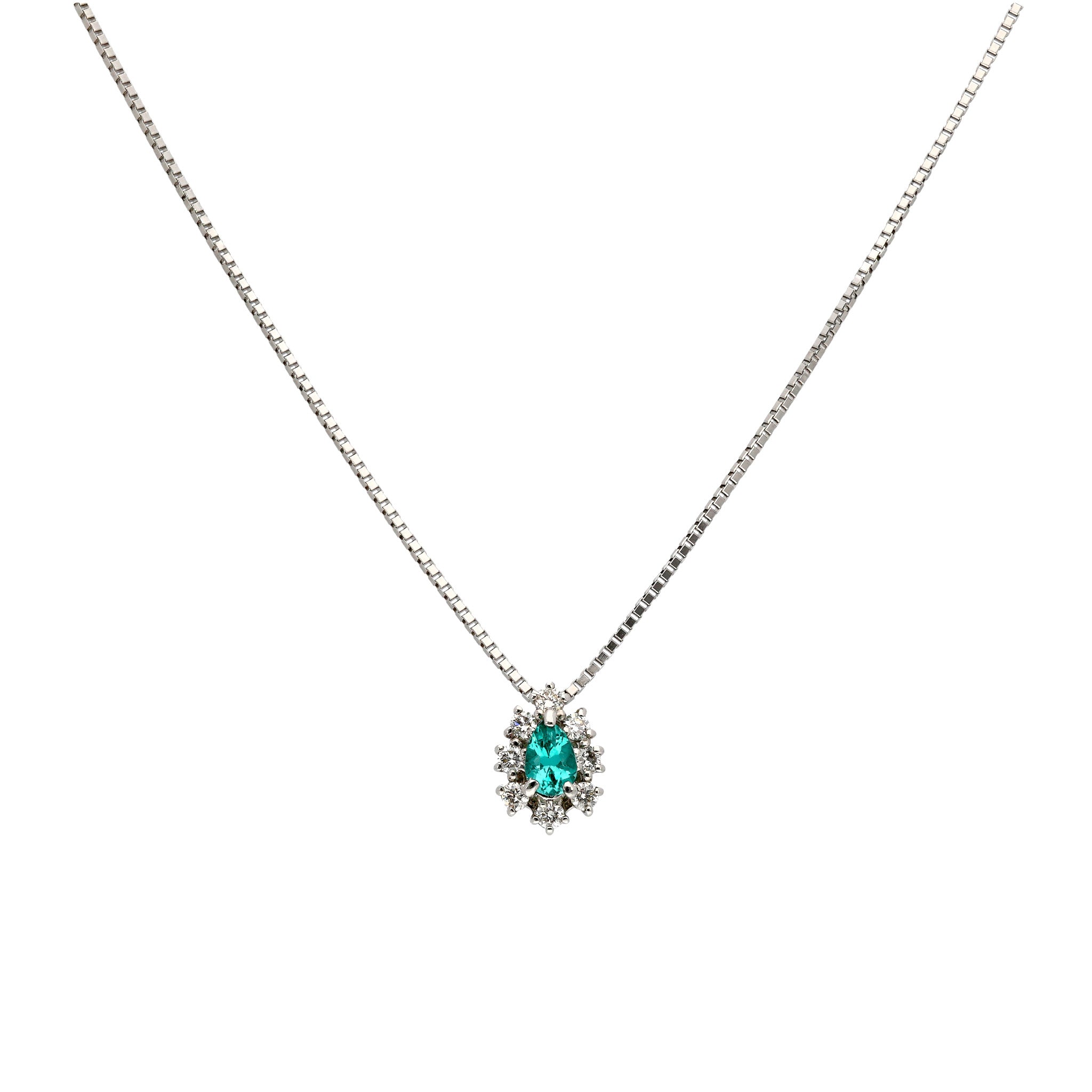 【限定1点】パライバトルマリン/ダイヤモンド プラチナネックレス(ノーヒート/非加熱/10月誕生石/鑑別書付)《26T10114》