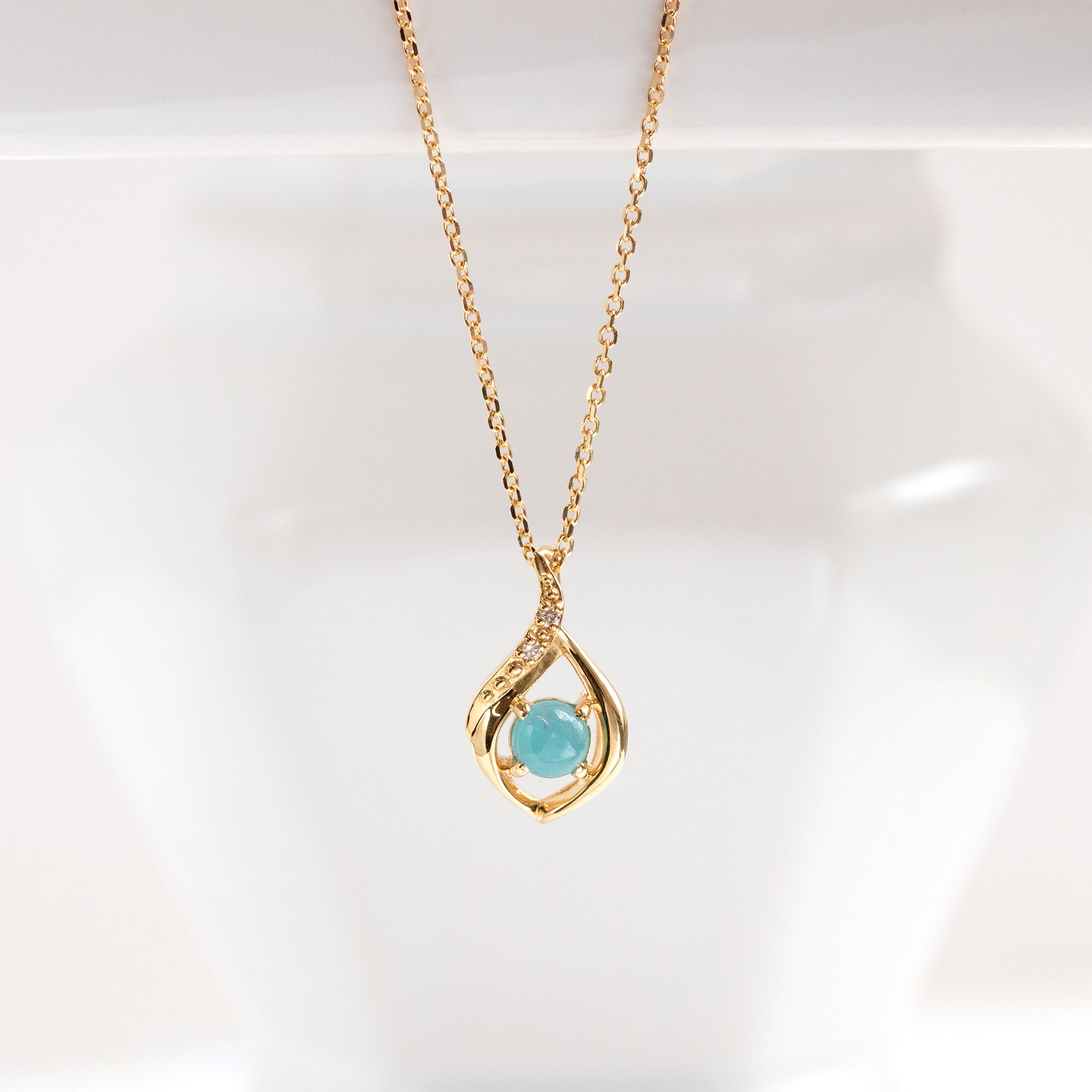 【限定2点】パライバトルマリン/ダイヤモンド K18ネックレス(10月誕生石/鑑別書付)《26T10116》