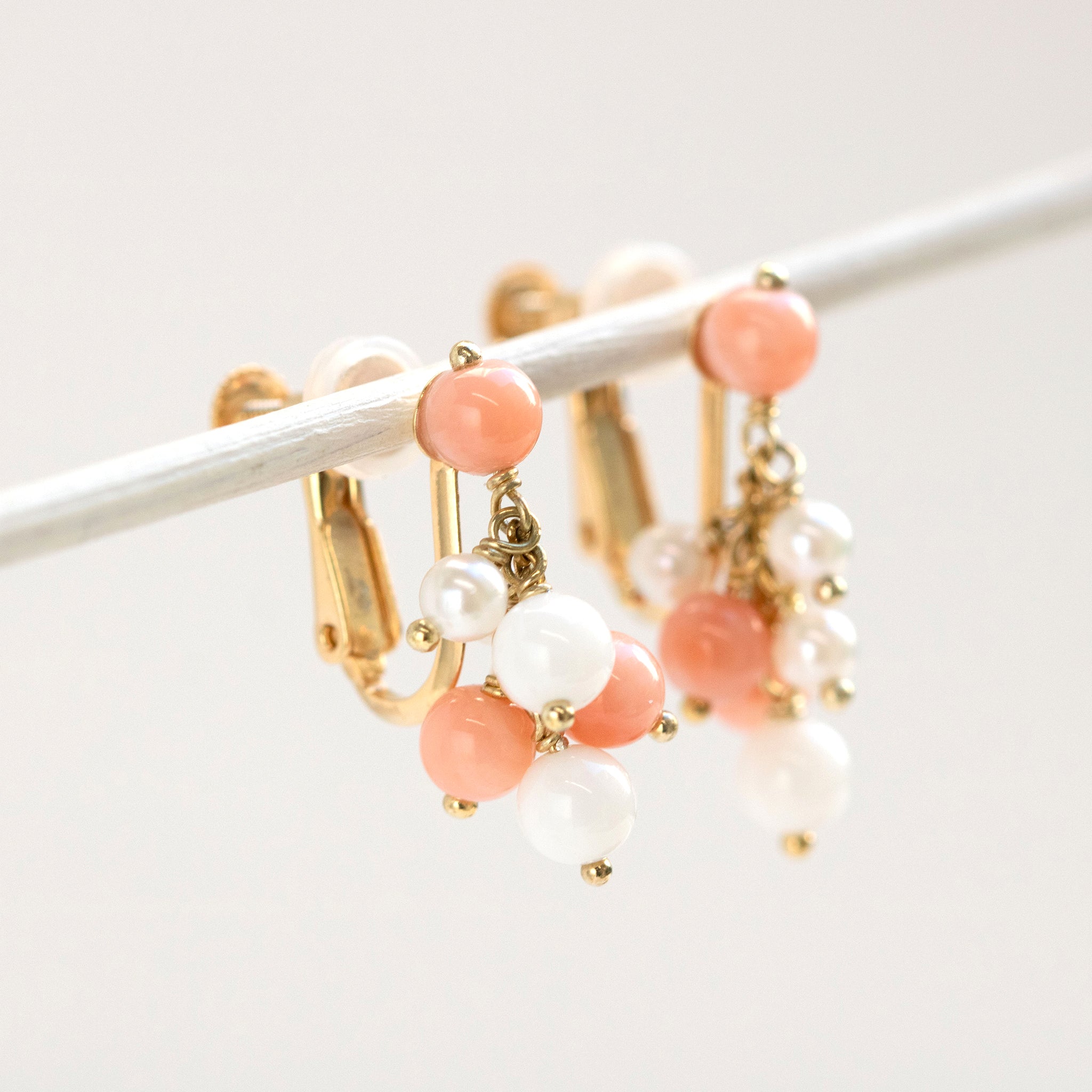 【限定10点】珊瑚(さんご)/パール シルバーイヤリング(アコヤ真珠)《26T10122》