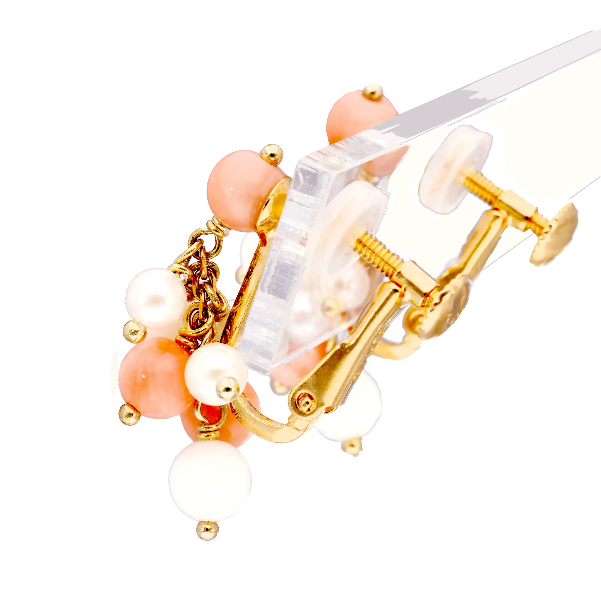 【限定10点】珊瑚(さんご)/パール シルバーイヤリング(アコヤ真珠)《26T10122》