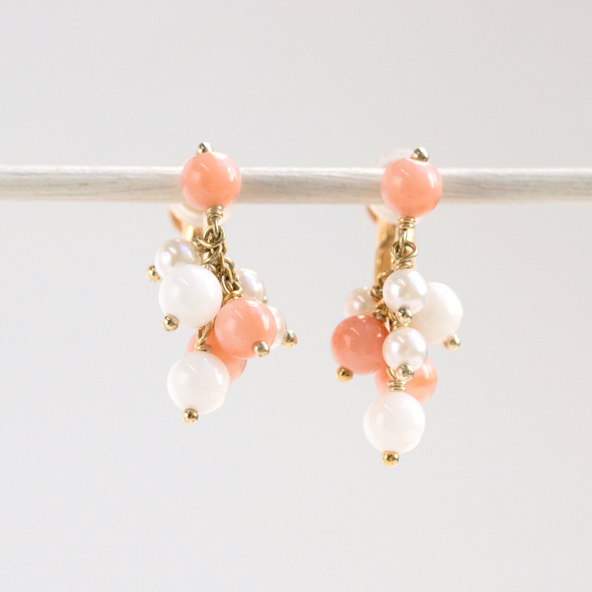 【限定10点】珊瑚(さんご)/パール シルバーイヤリング(アコヤ真珠)《26T10122》