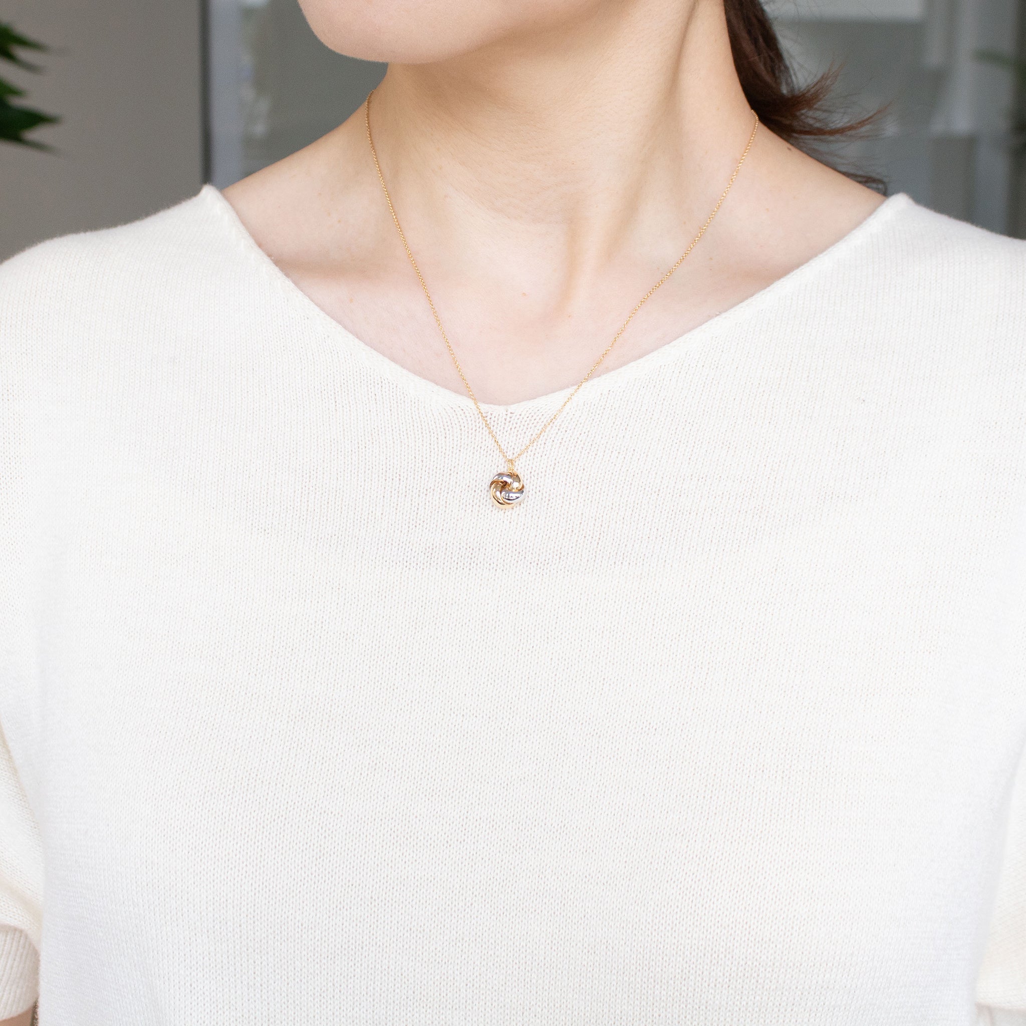 K18ネックレス(コンビカラー/イタリア製)《26T10124》