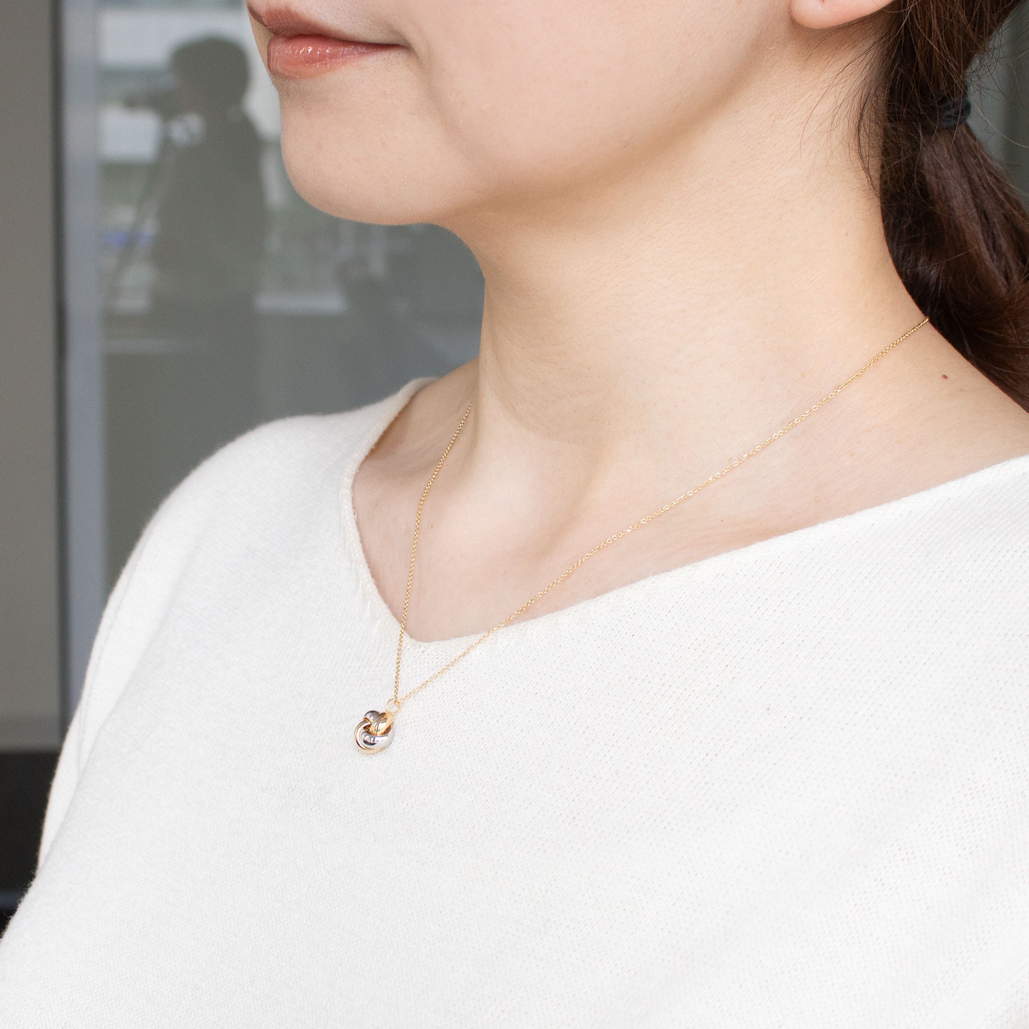 K18ネックレス(コンビカラー/イタリア製)《26T10124》