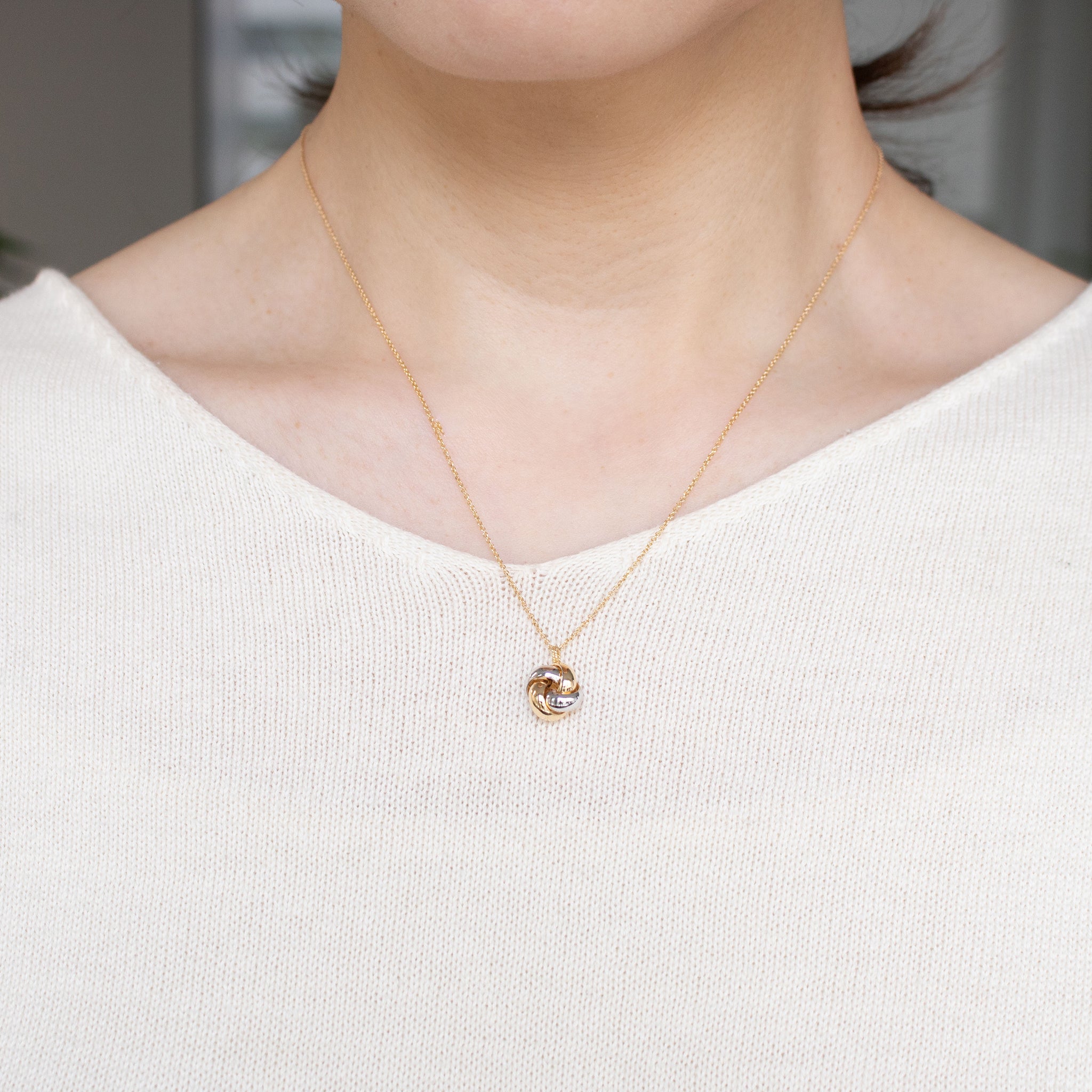 K18ネックレス(コンビカラー/イタリア製)《26T10124》