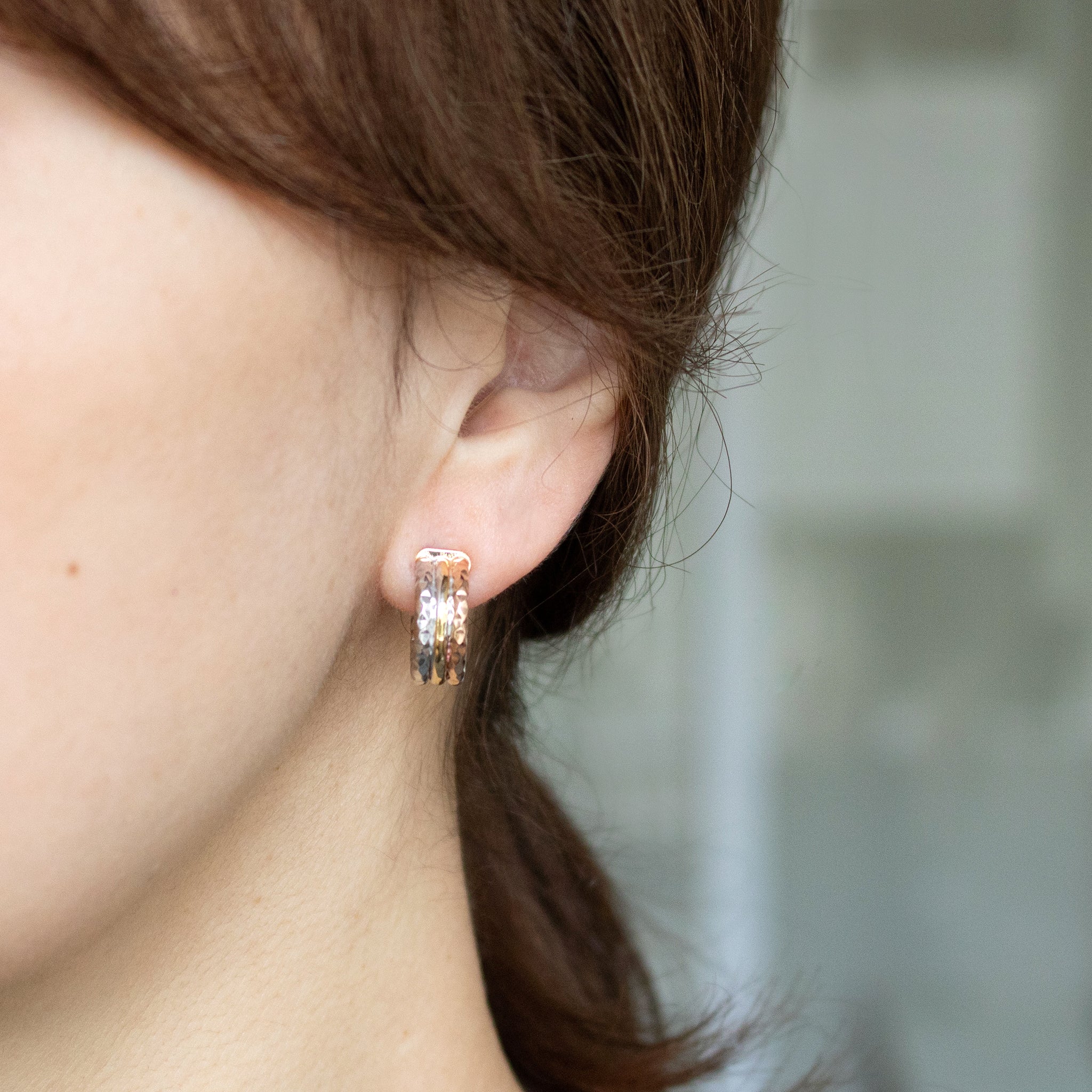 K18ピアス(スリーカラー/イタリア製)《26T10126》