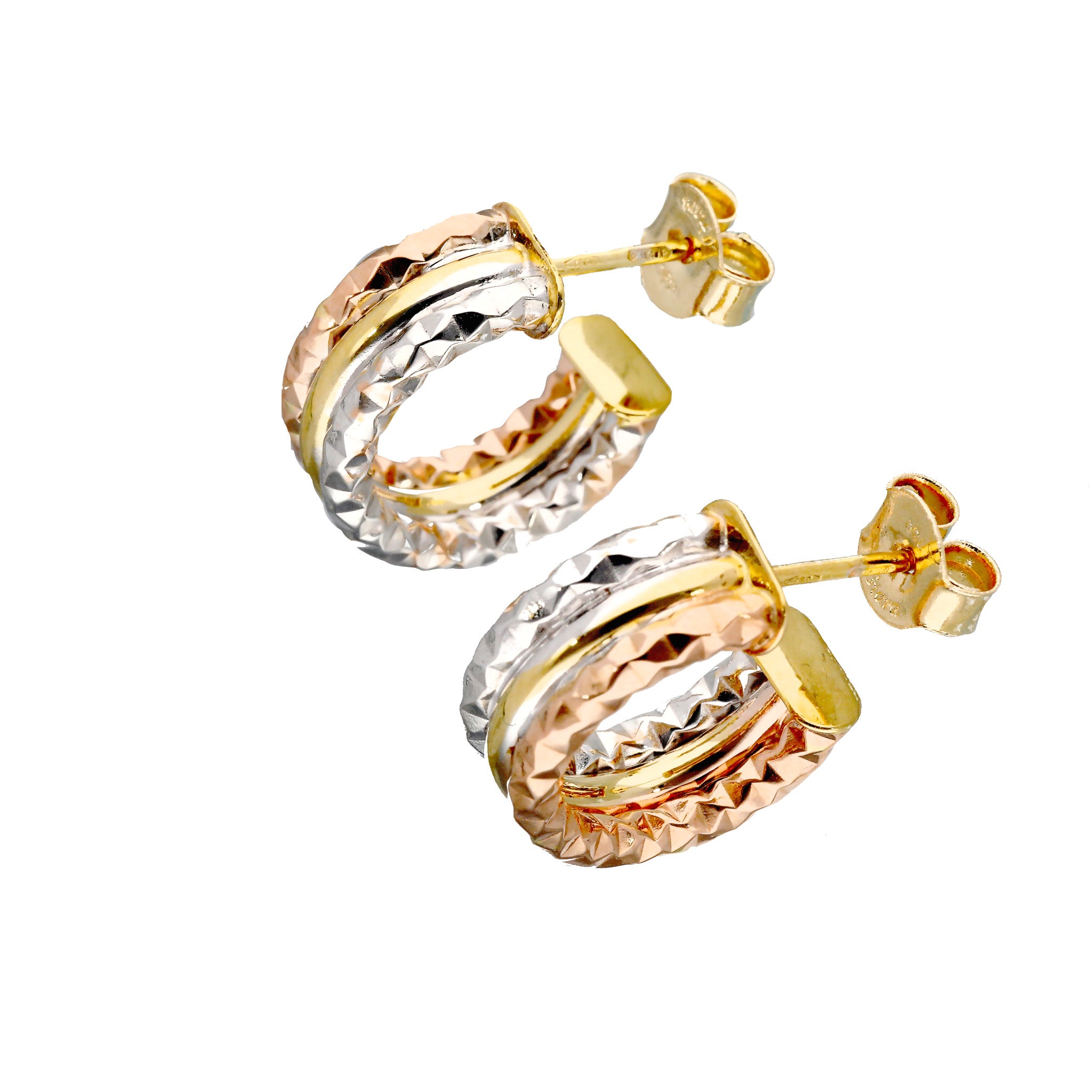 K18ピアス(スリーカラー/イタリア製)《26T10126》