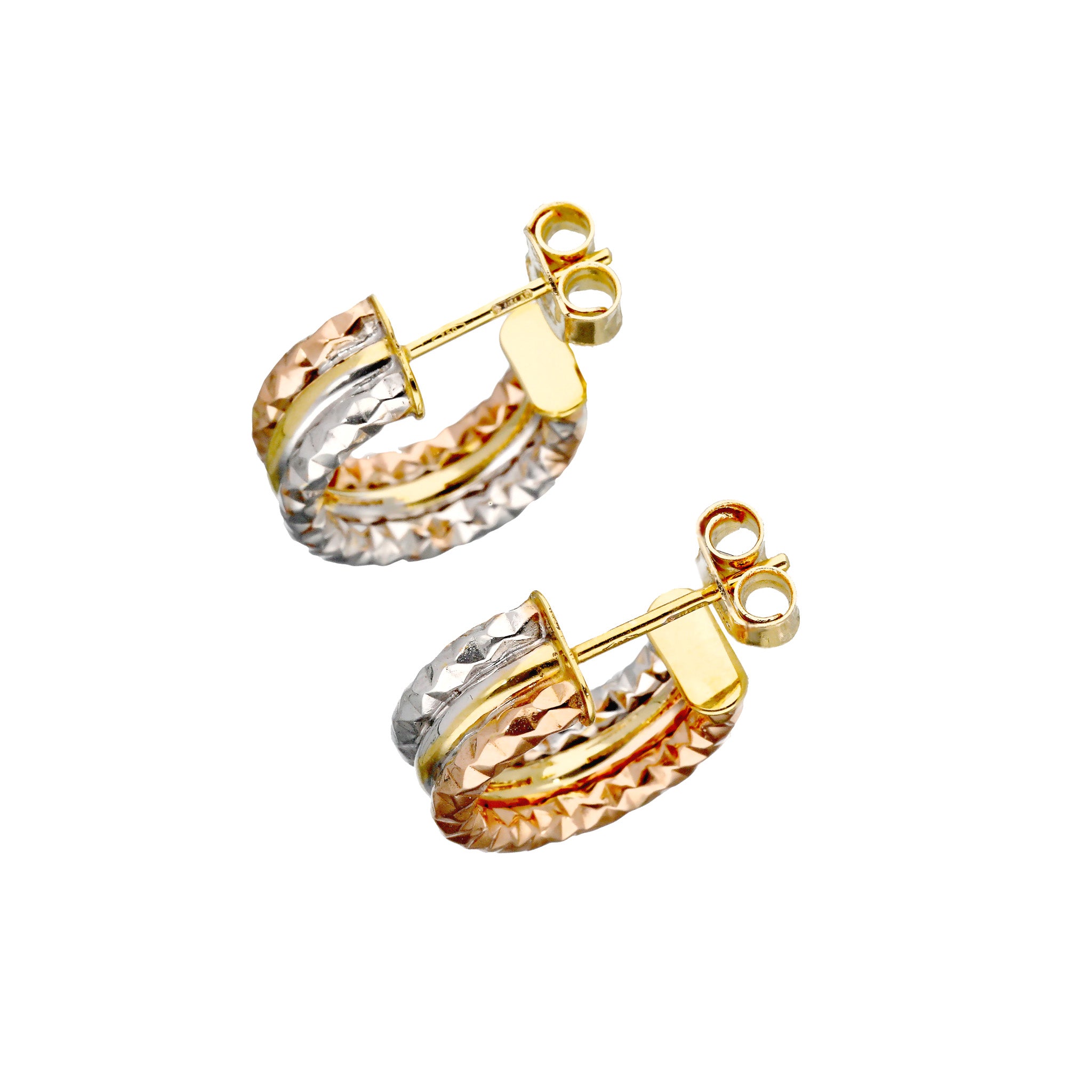 K18ピアス(スリーカラー/イタリア製)《26T10126》