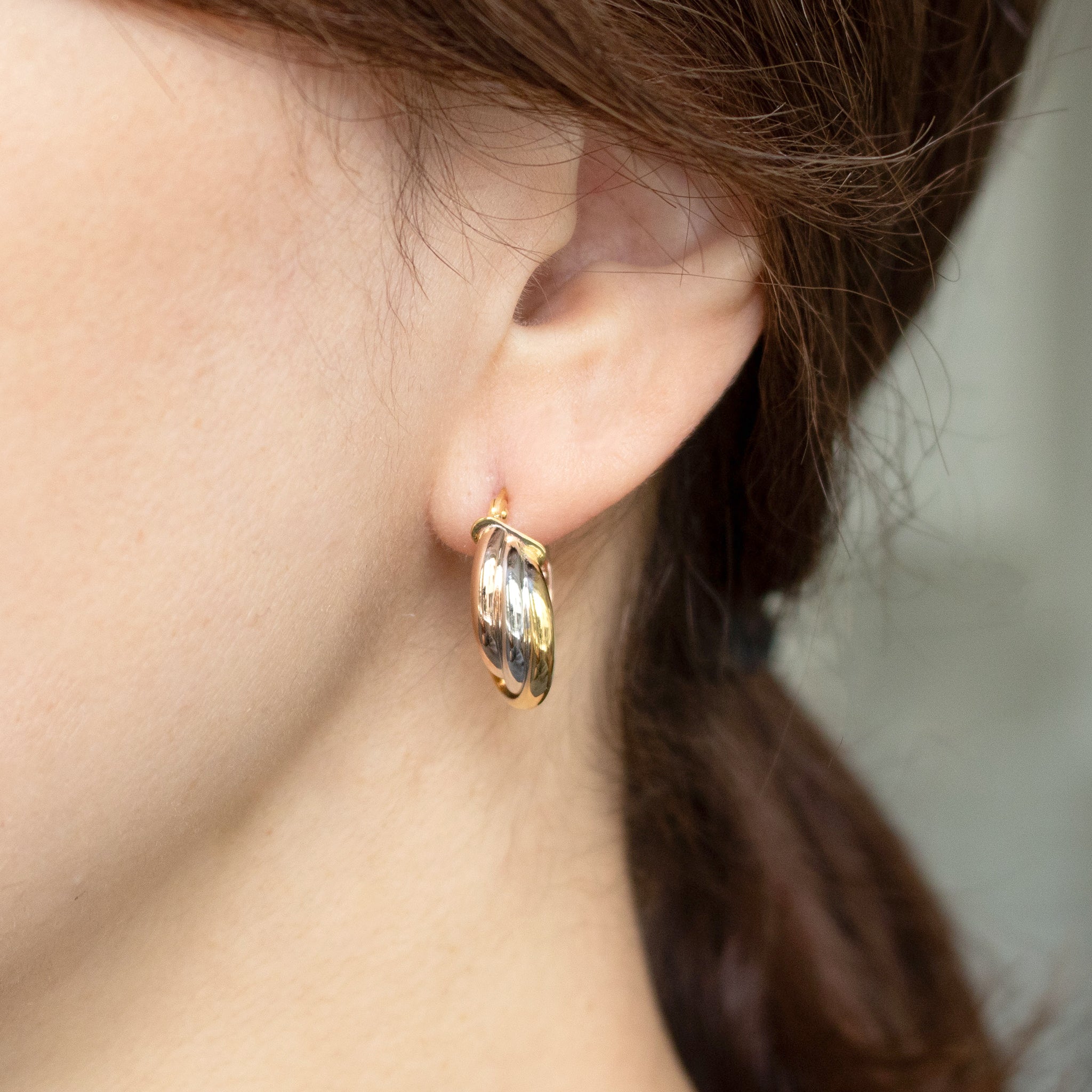 K18ピアス(スリーカラー/イタリア製)《26T10127》