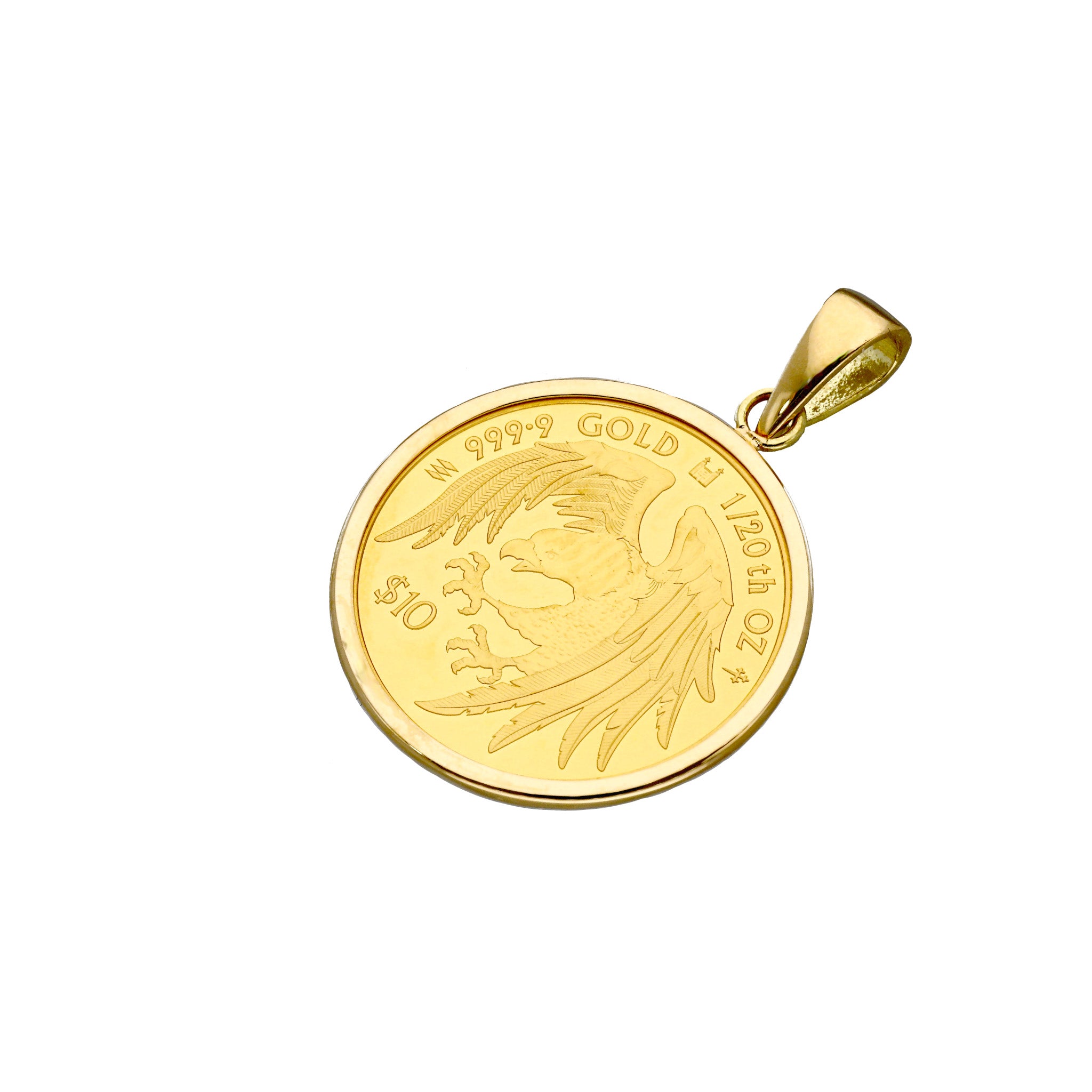 K24/K18ペンダント(純金/コイン/イーグルモチーフ/1/20oz)《26T10130》