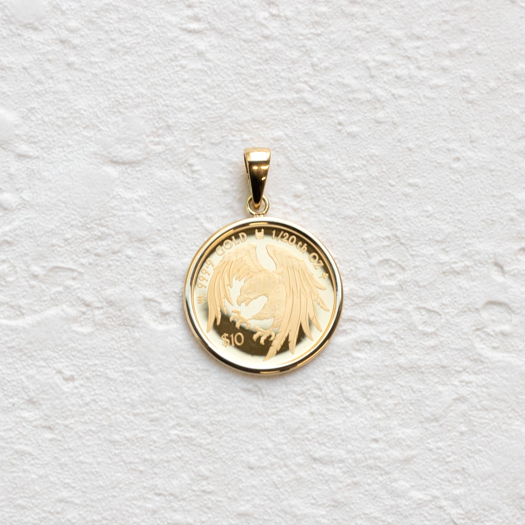 K24/K18ペンダント(純金/コイン/イーグルモチーフ/1/20oz)《26T10130》