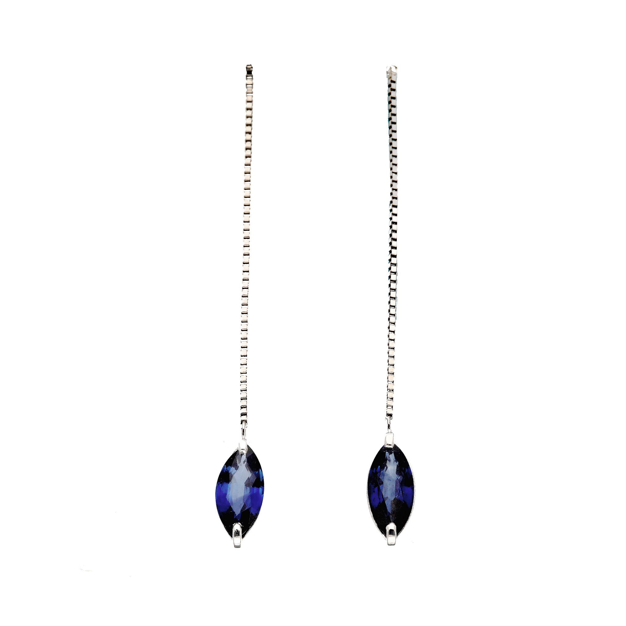 サファイア プラチナピアス(9月誕生石)《26T10134》