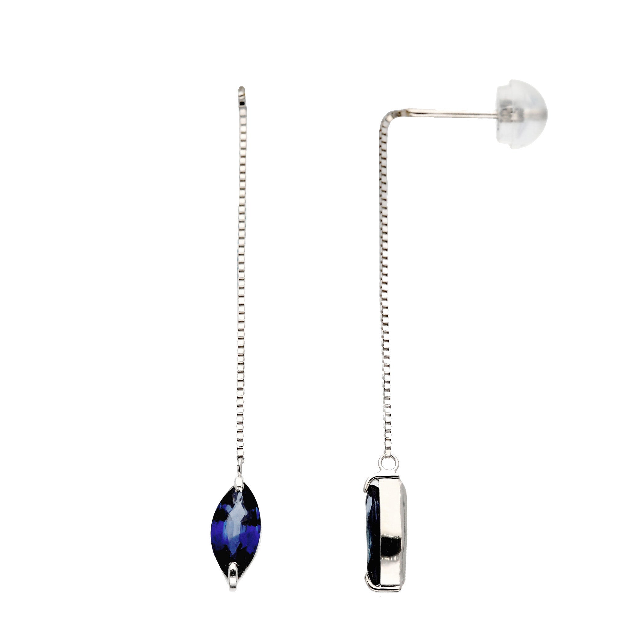 サファイア プラチナピアス(9月誕生石)《26T10134》