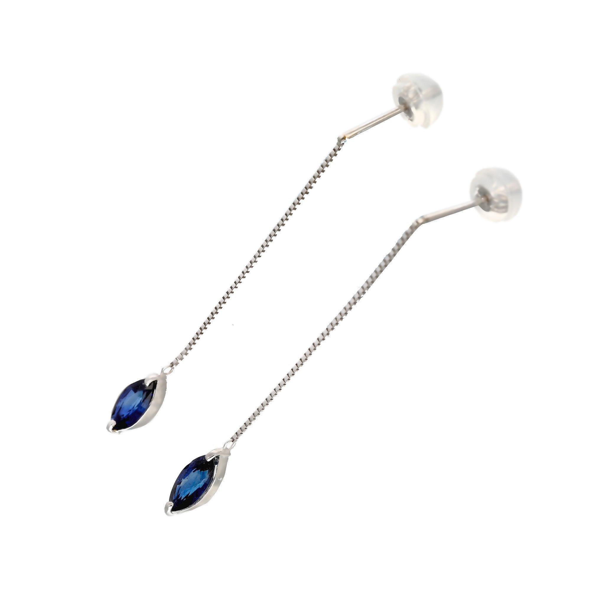 サファイア プラチナピアス(9月誕生石)《26T10134》