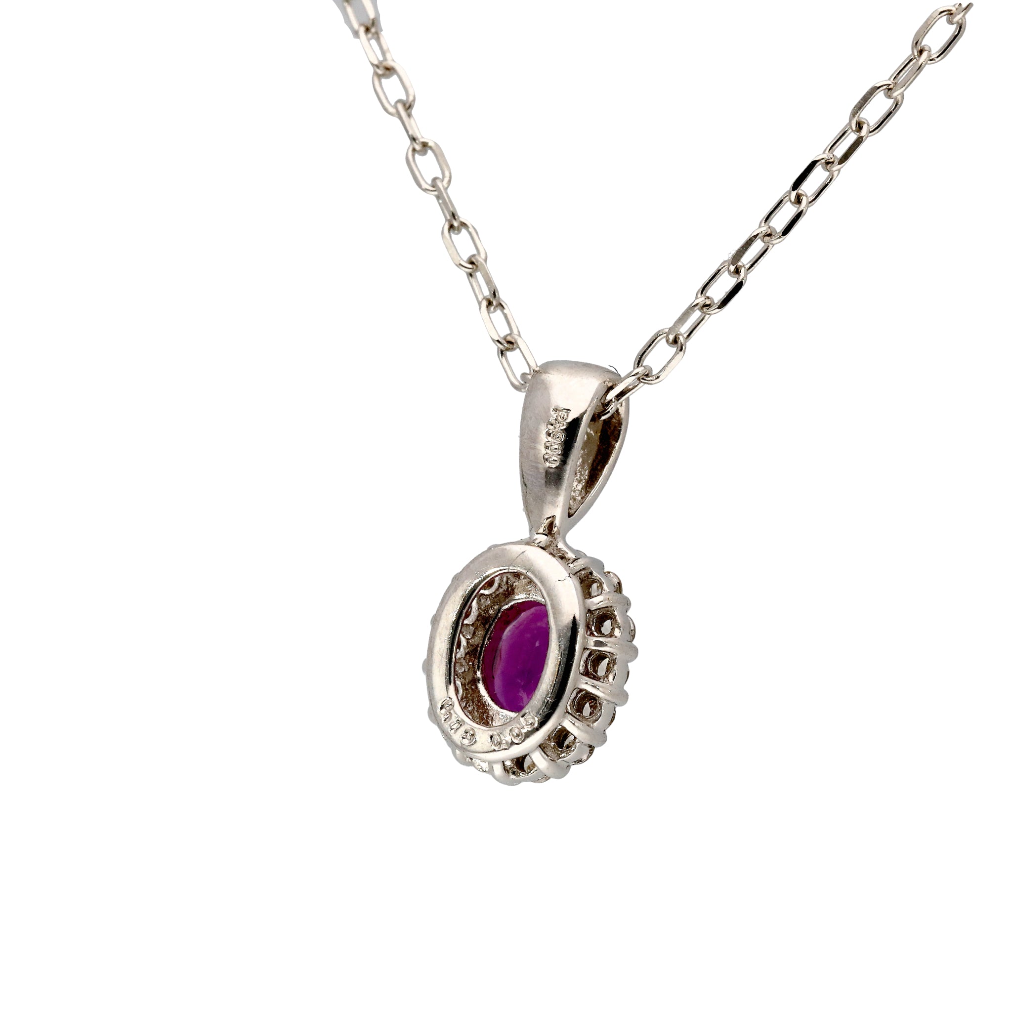 【限定1点】ルビー/ダイヤモンド プラチナネックレス(7月誕生石)《26T10137》