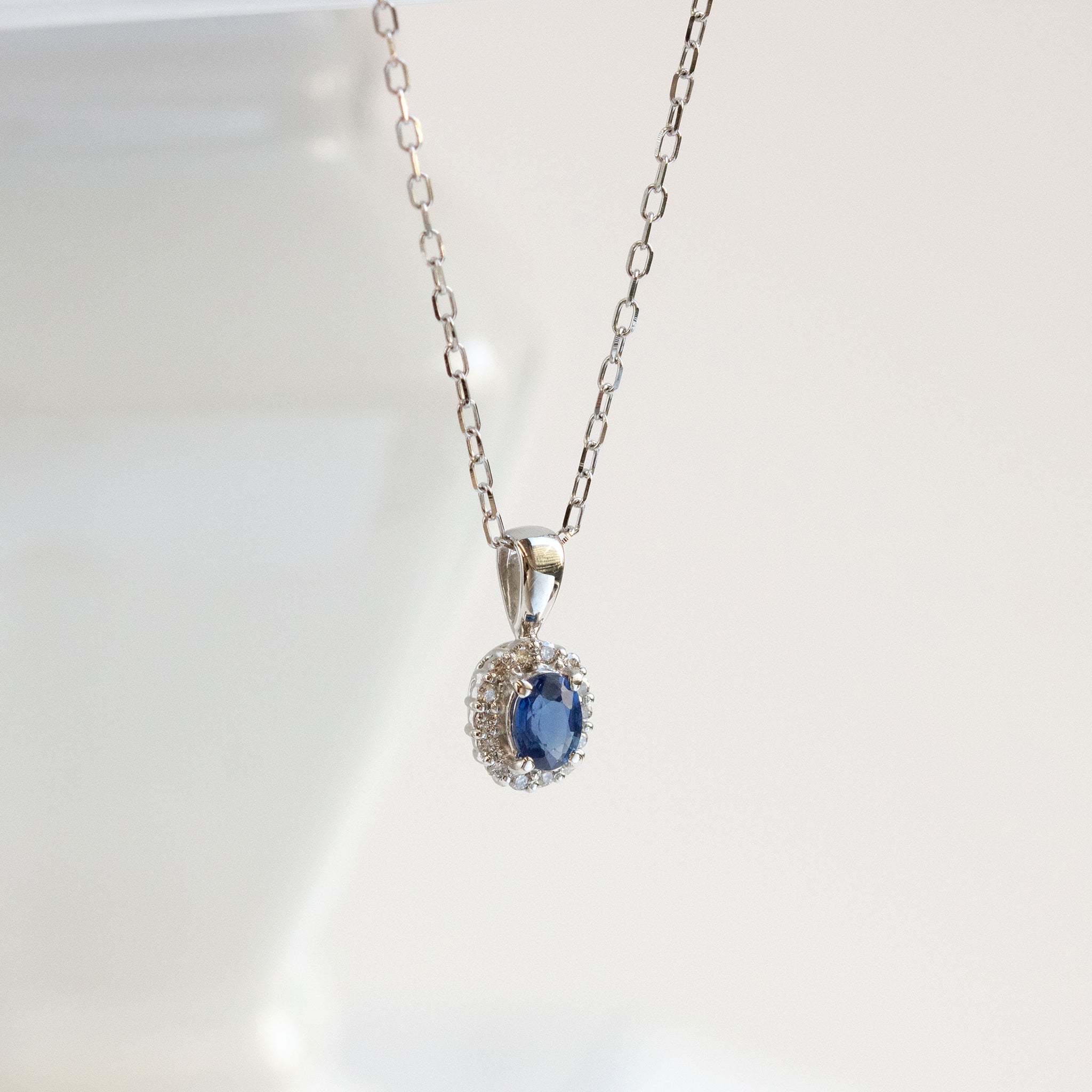 【限定1点】サファイア/ダイヤモンド プラチナネックレス(9月誕生石)《26T10138》