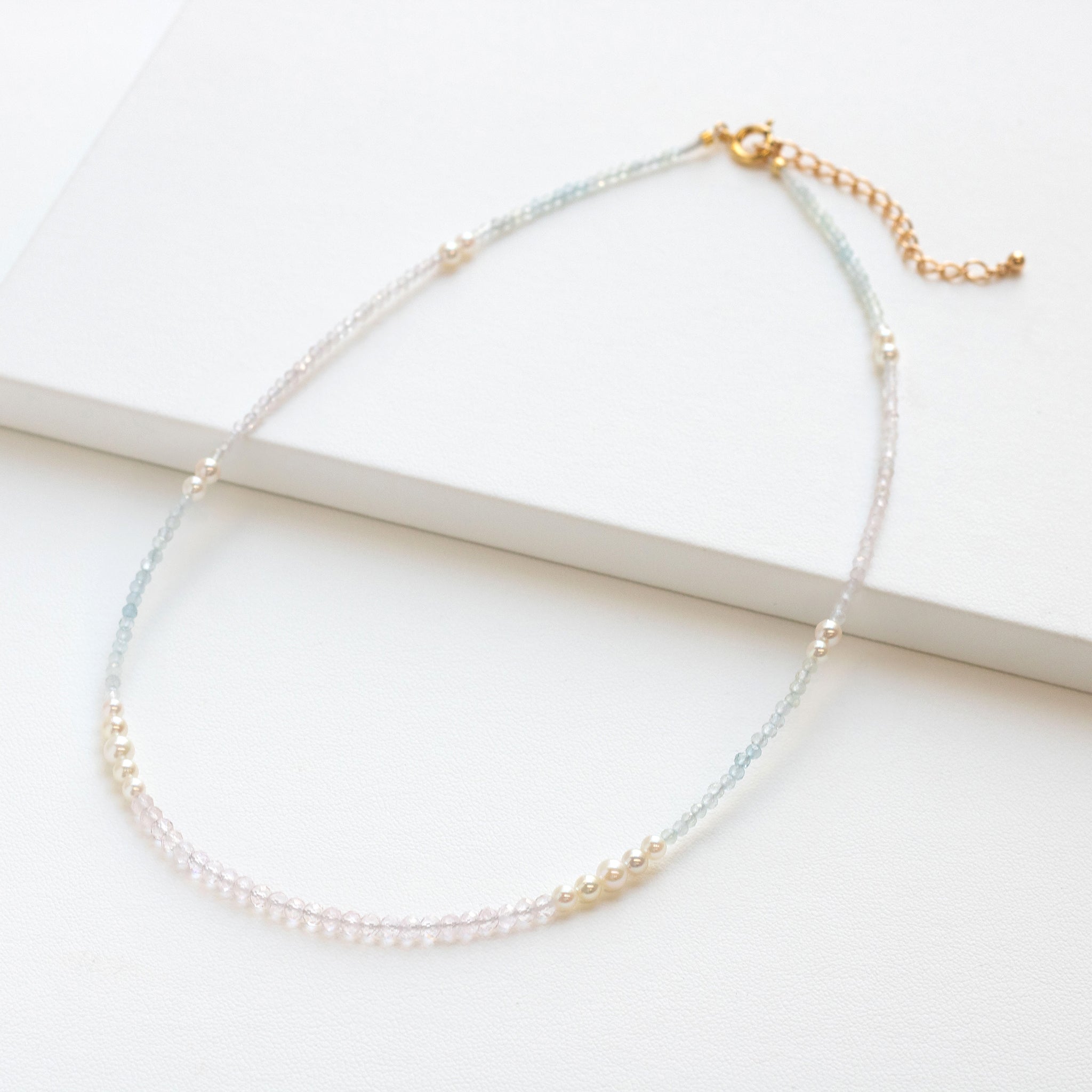 モルガナイト/アクアマリン ネックレス《26T10139》