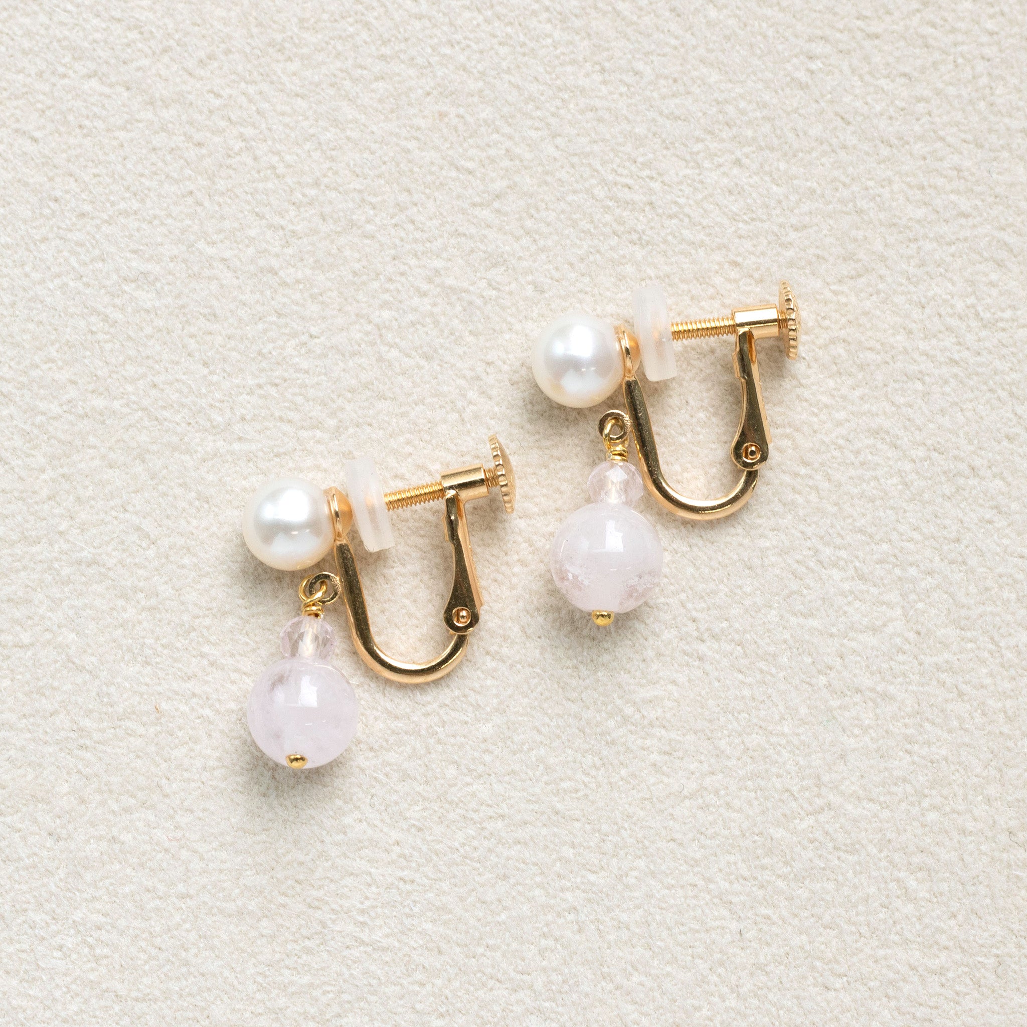 【限定10点】モルガナイト/パール シルバーイヤリング《26T10140》