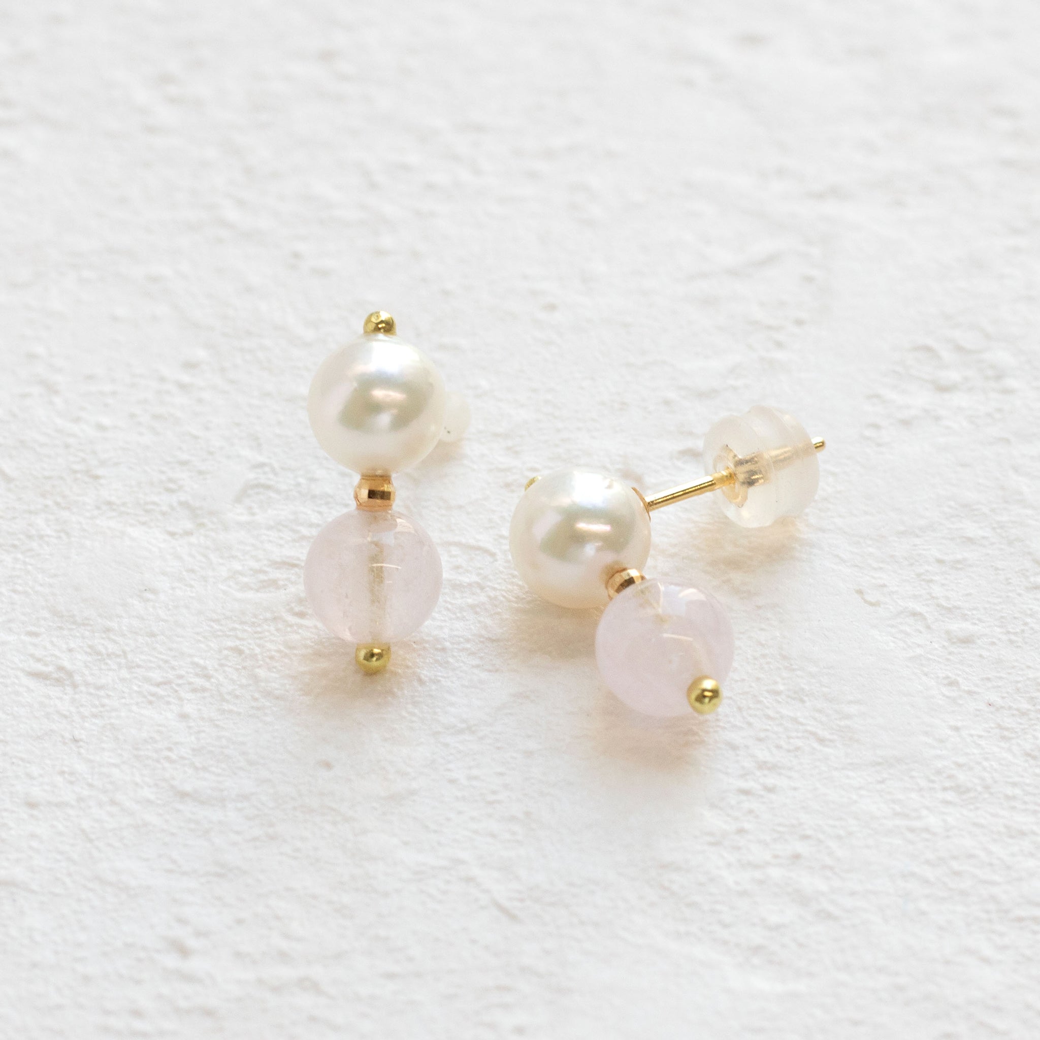 【限定7点】モルガナイト/パール K18ピアス(アコヤ真珠)《26T10141》