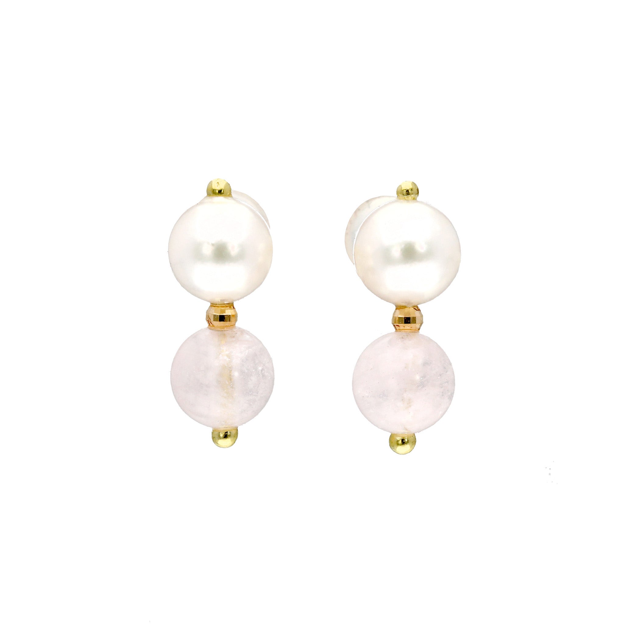 【限定7点】モルガナイト/パール K18ピアス(アコヤ真珠)《26T10141》