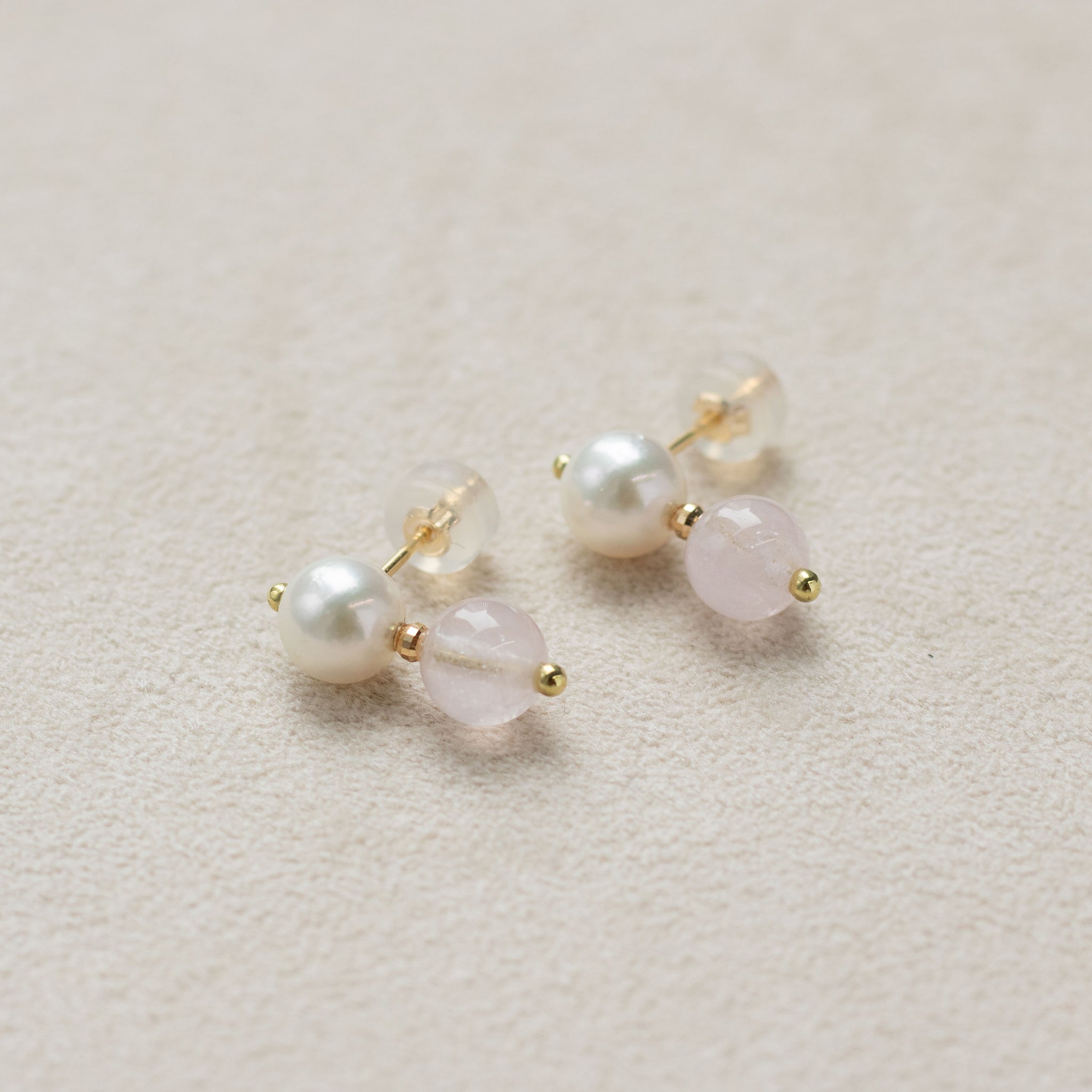 【限定7点】モルガナイト/パール K18ピアス(アコヤ真珠)《26T10141》