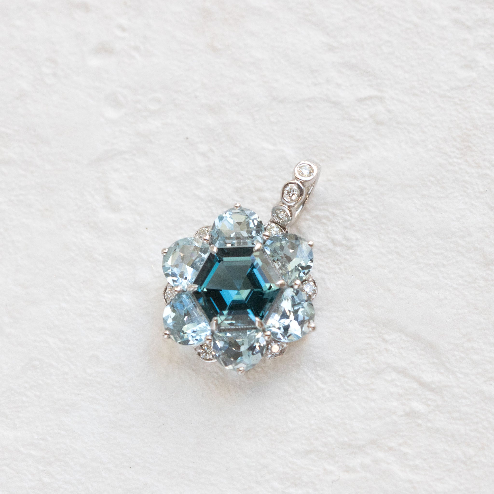 【限定1点】ブルートパーズ/アクアマリン K18ペンダントトップ《26T10143》