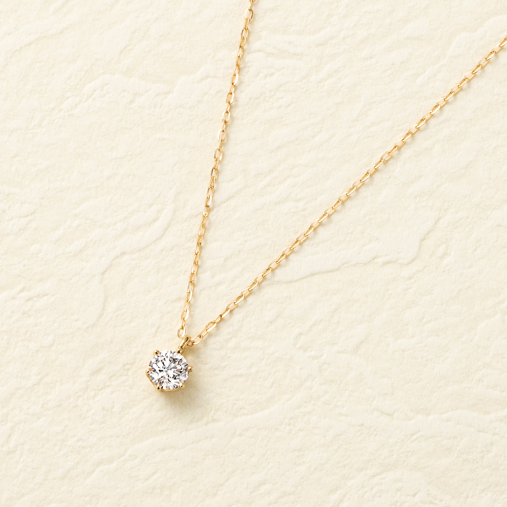 【限定15点】ダイヤモンド K18ネックレス(0.2カラット/ライトブラウン系/4月誕生石)《26T10145》