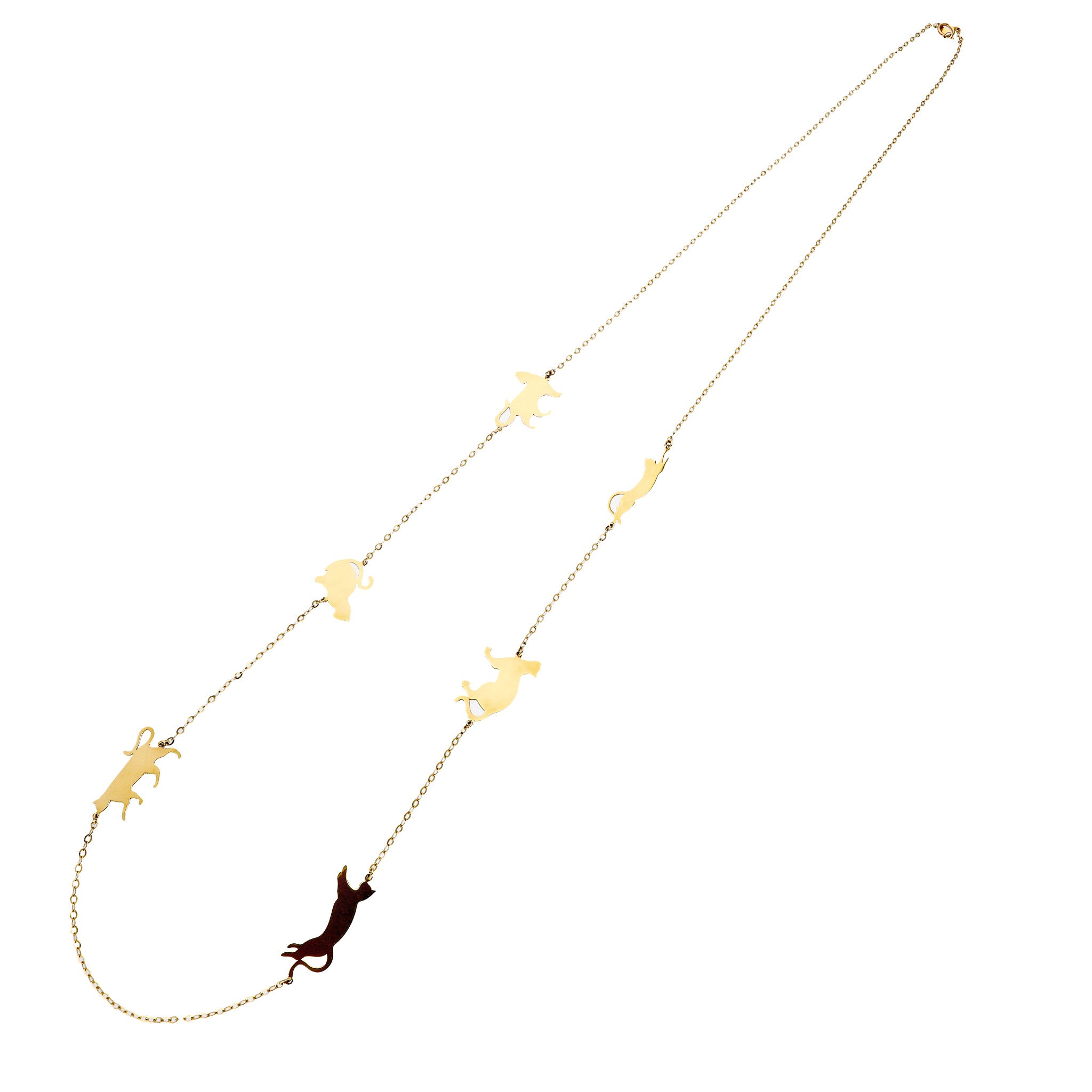 K10ネックレス(ネコモチーフ/ロング/80cm)《26T10146》